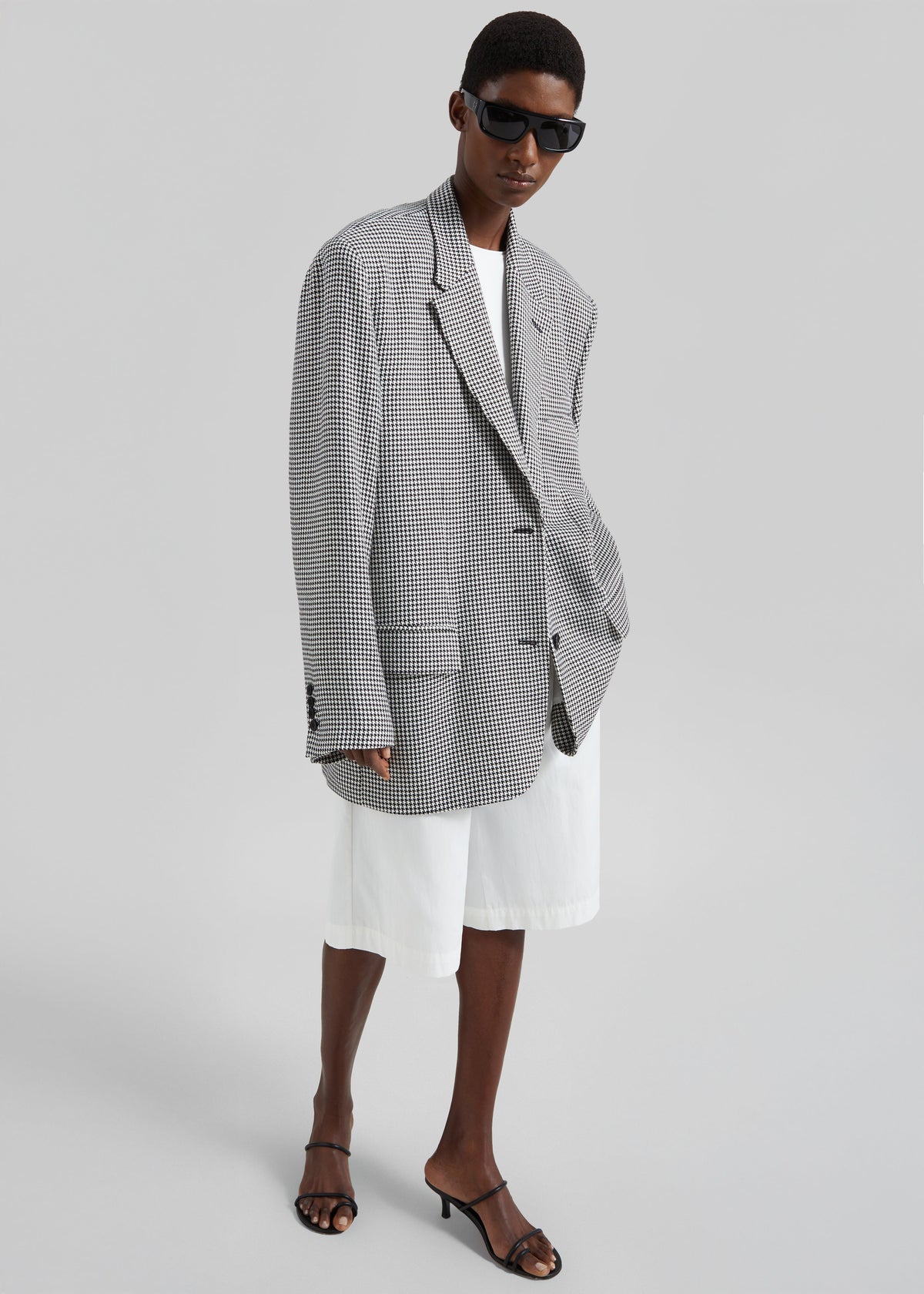 Olivella Oversized Padded Blazer - Black Houndstooth β view 8 of 10