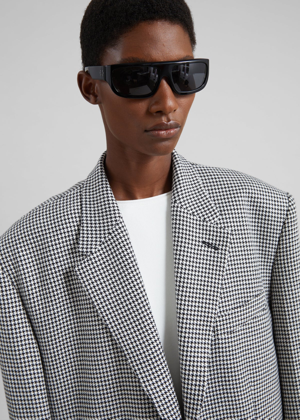 Olivella Oversized Padded Blazer - Black Houndstooth β view 4 of 10