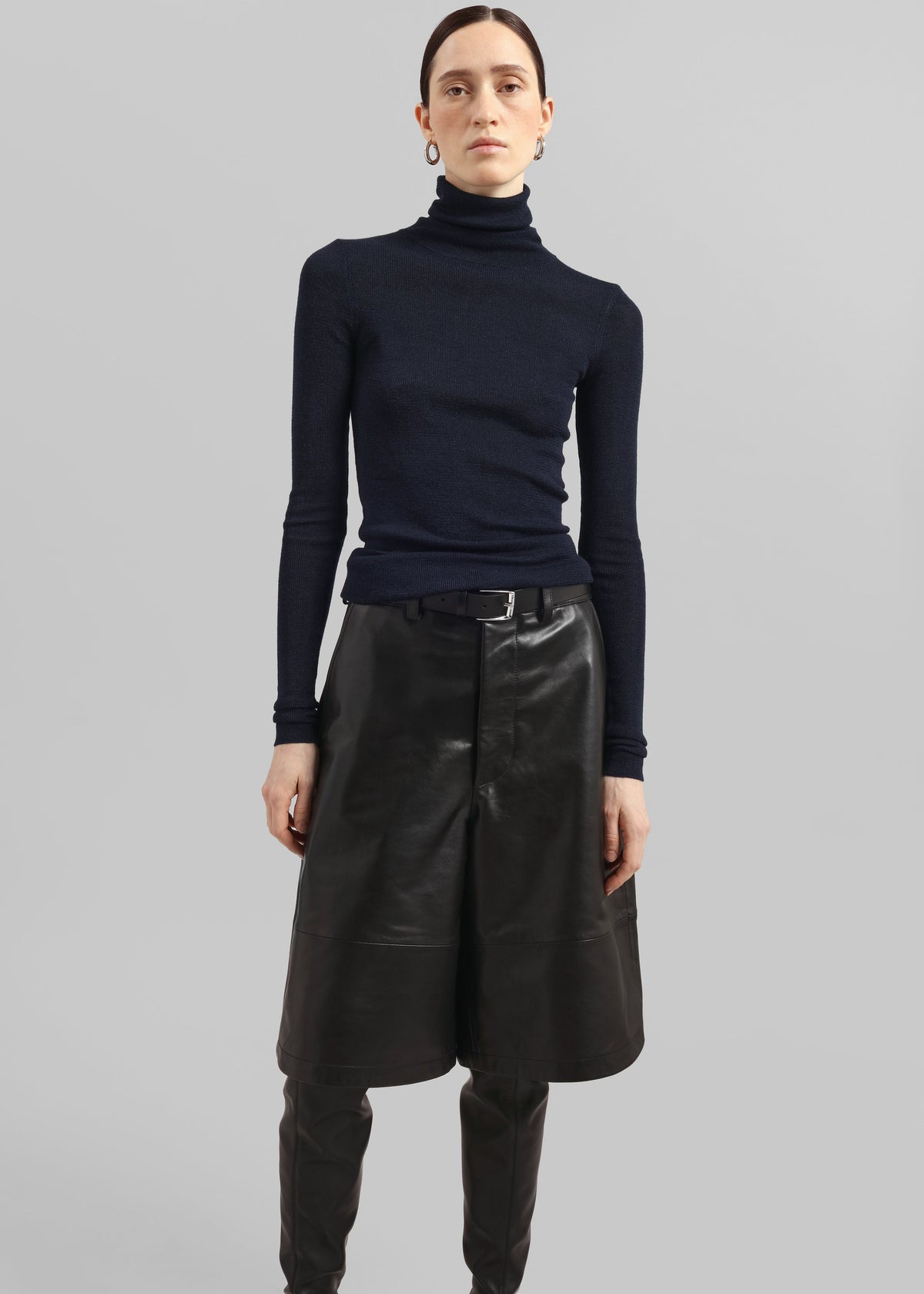 Olivia Leather Bermuda Shorts - Black β view 6 of 12