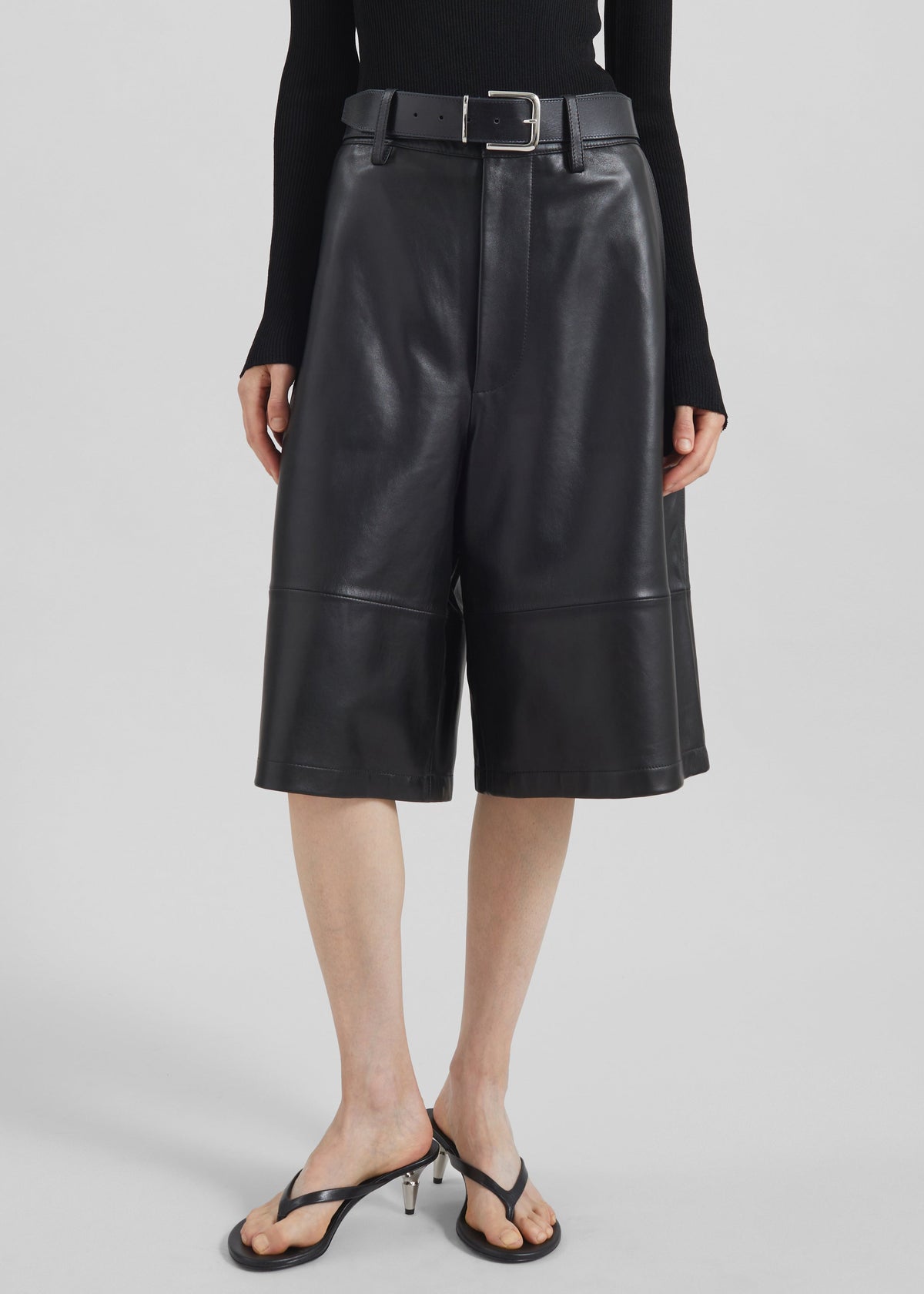 Olivia Leather Bermuda Shorts - Black β view 7 of 12