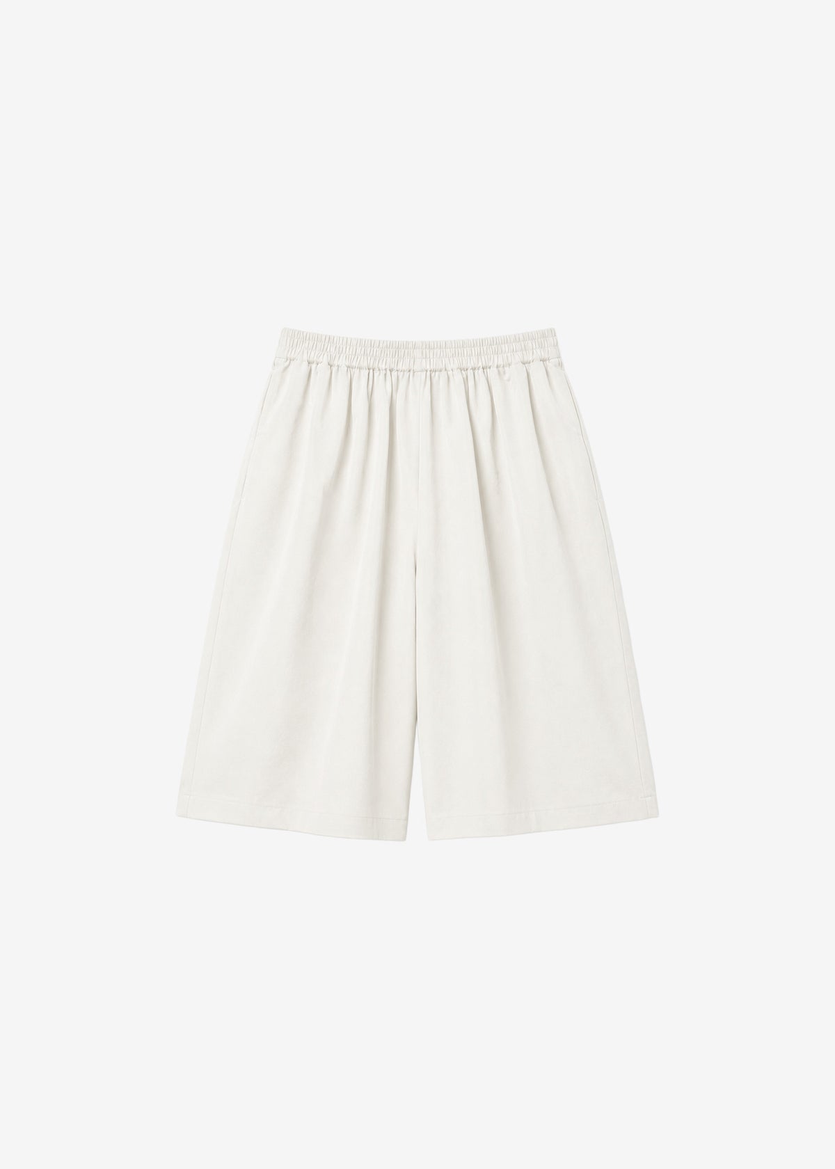 Olyne Satin Wide Bermuda Shorts - Ivory β view 7 of 7