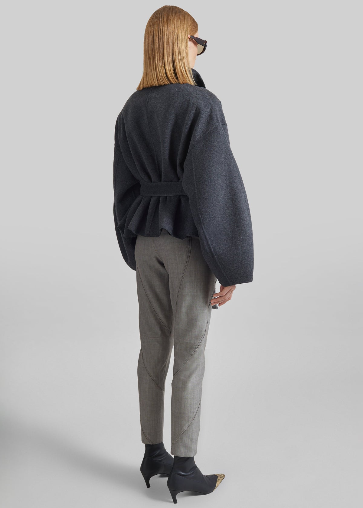 Onelle Wool Reversible Short Coat - Grey β view 6 of 7