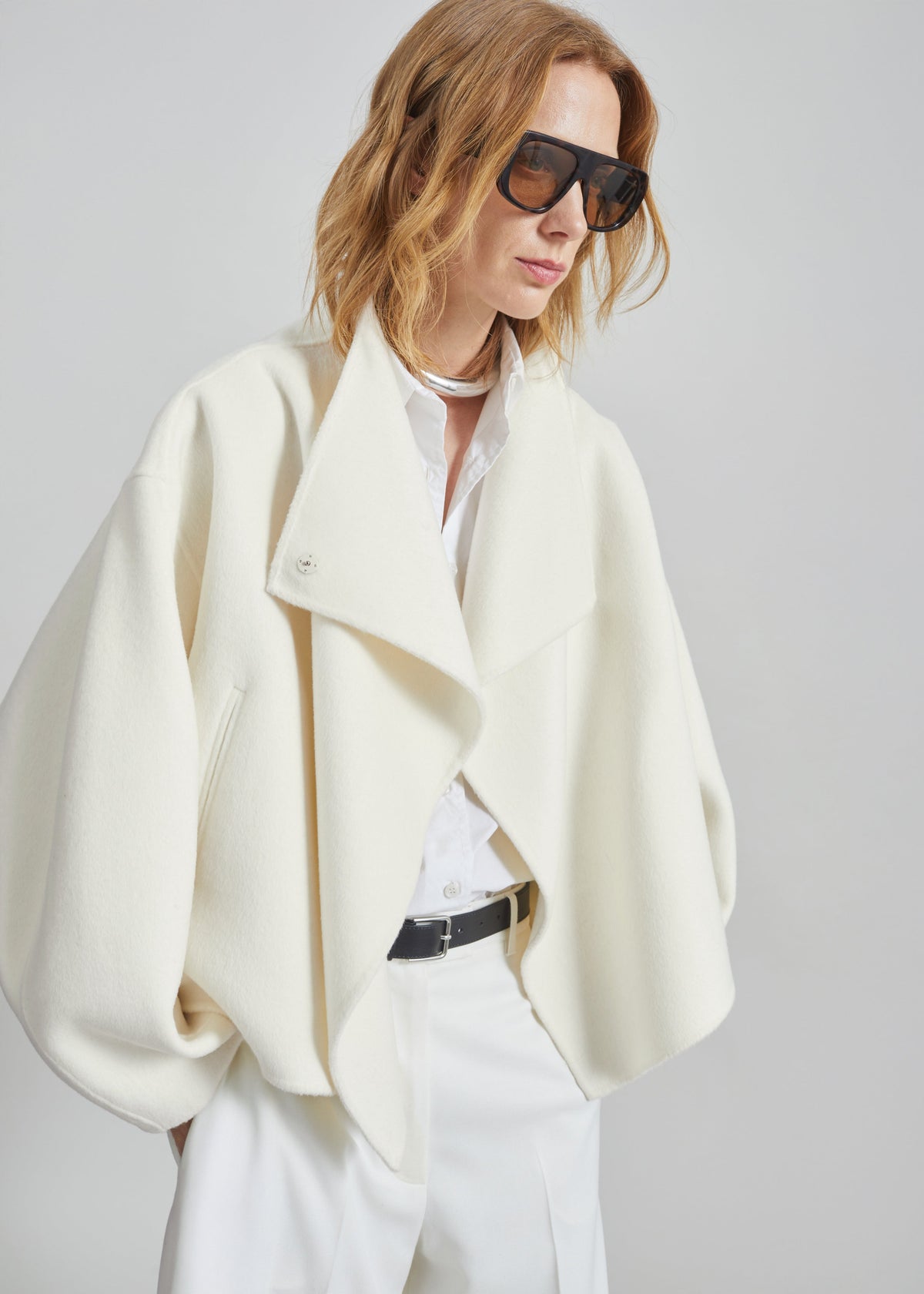 Onelle Wool Short Coat - White β view 10 of 12
