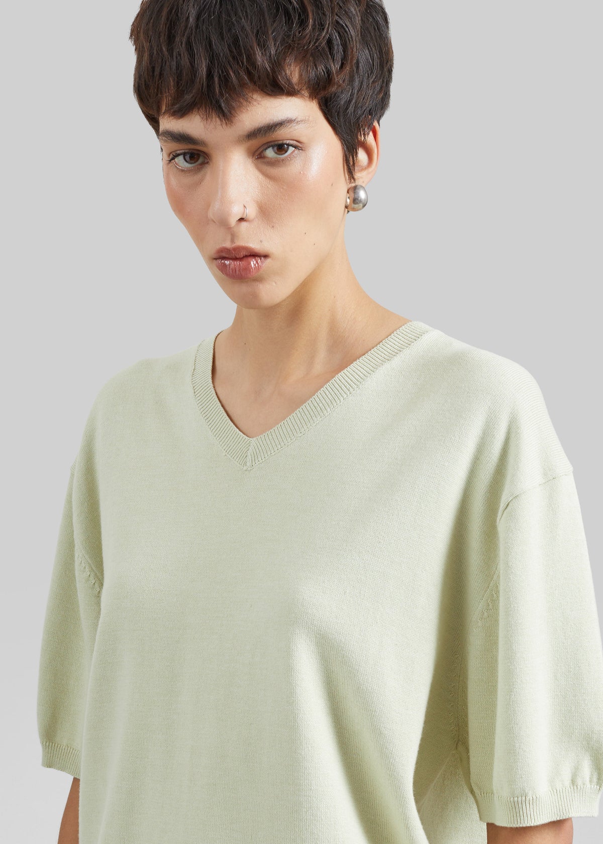 Ornan V-Neck Knit Pullover - Sage β view 3 of 7