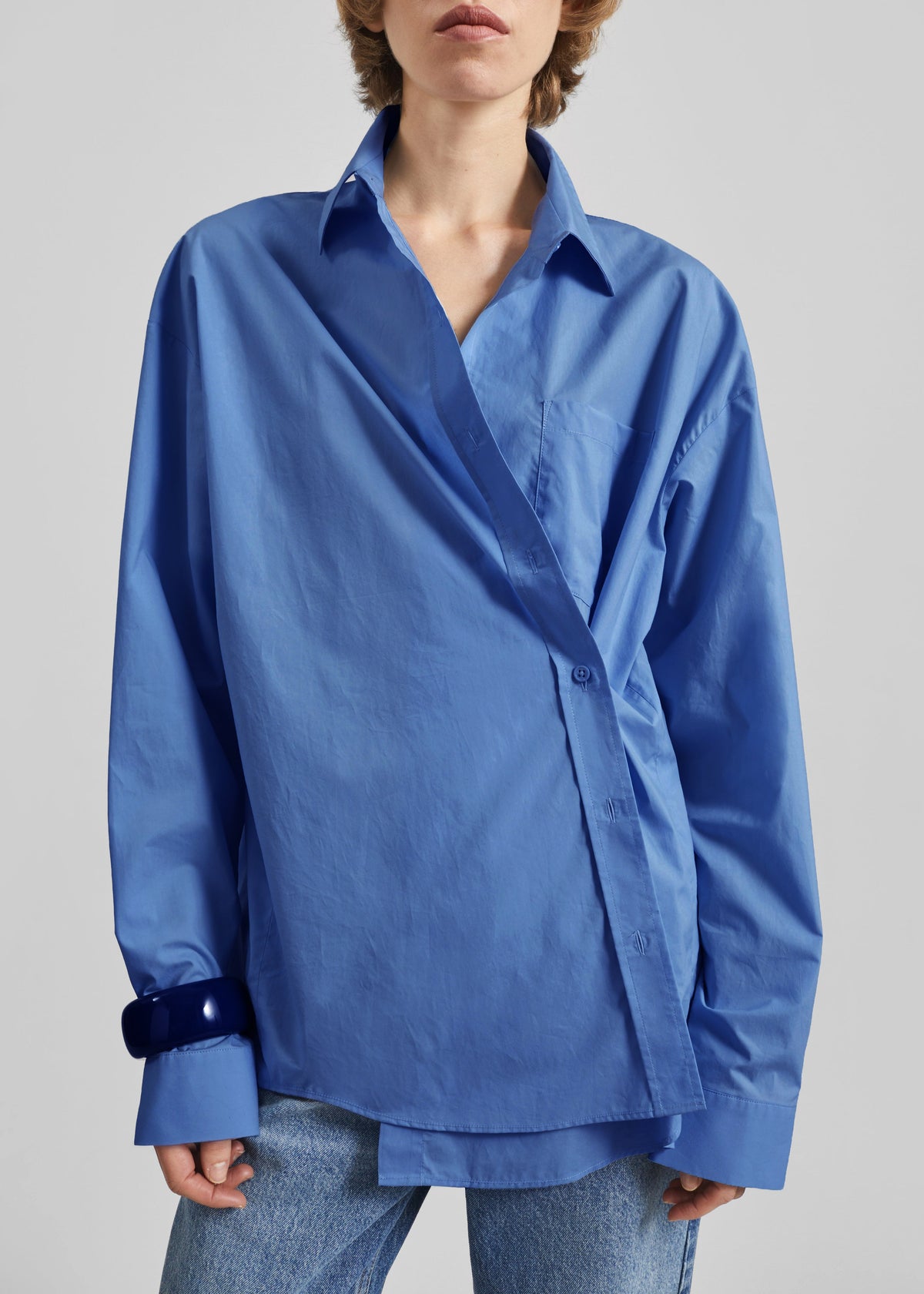 Ornella Side Button-Up Shirt - Cobalt β view 3 of 6