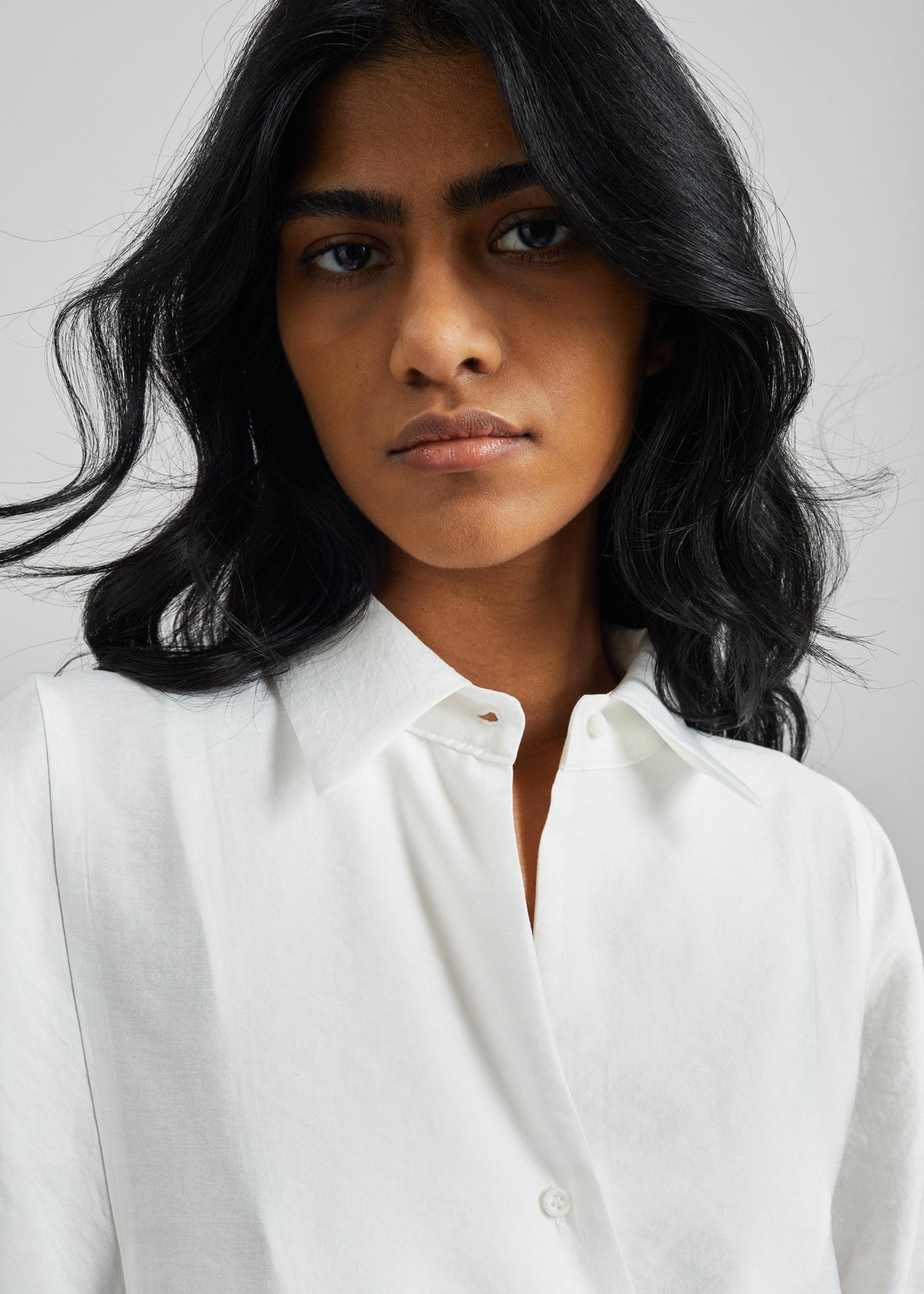 Orsel Cropped Crossover Shirt - White β view 6 of 7