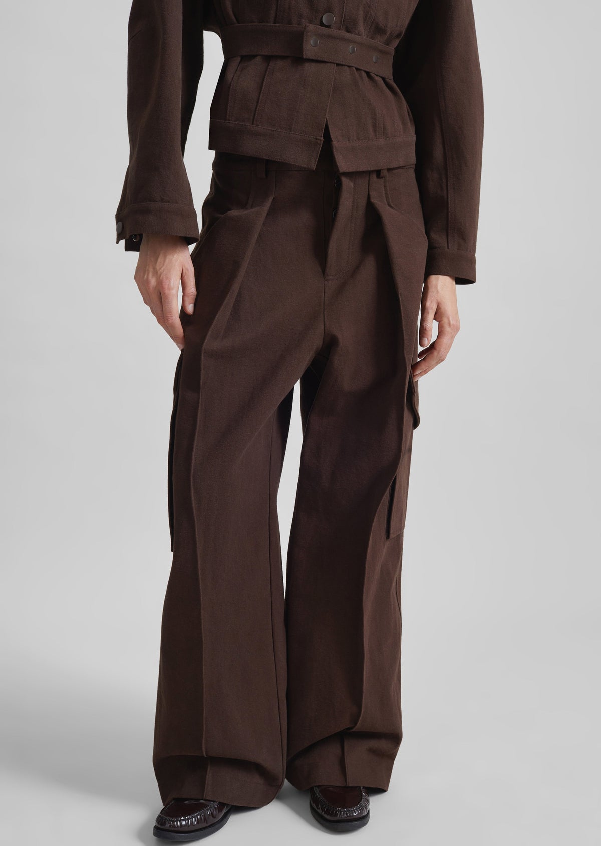 Oslo Cotton Cargo Pants - Brown β view 3 of 6