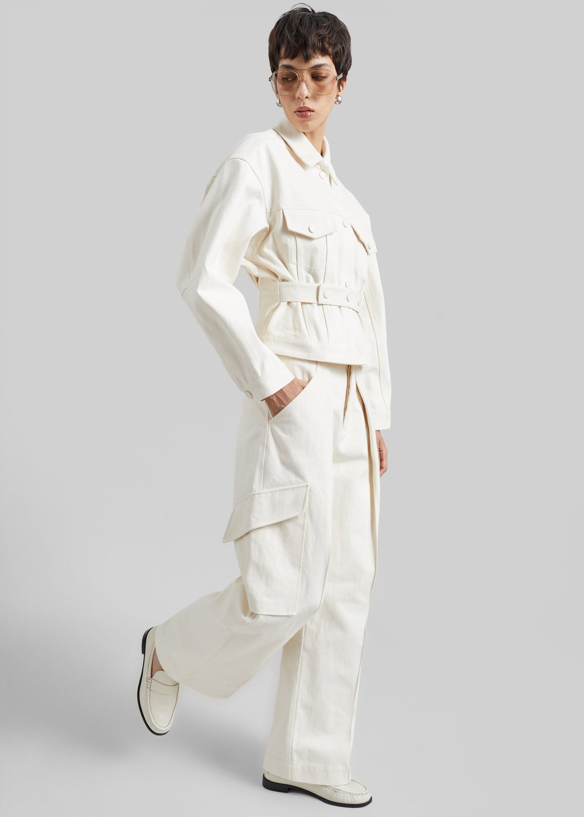 Oslo Cotton Cargo Pants - Beige β view 3 of 10
