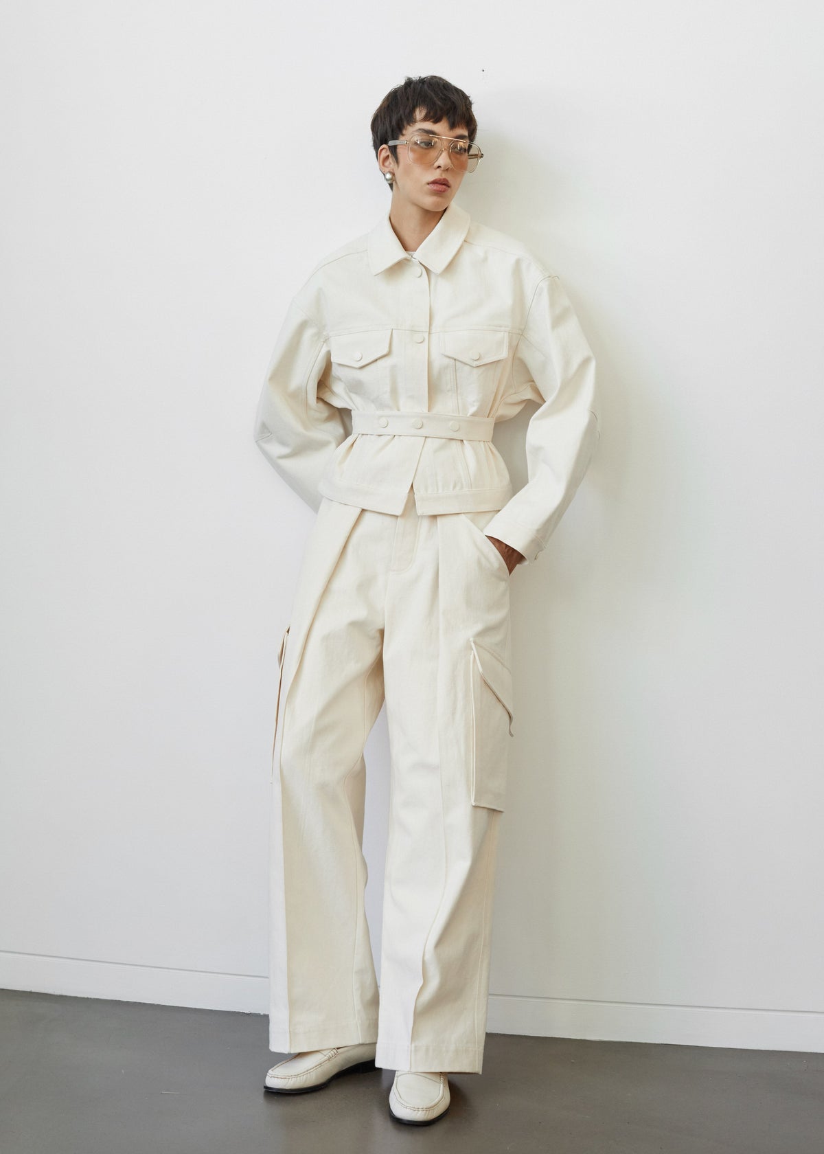 Oslo Cotton Cargo Pants - Beige β view 4 of 10
