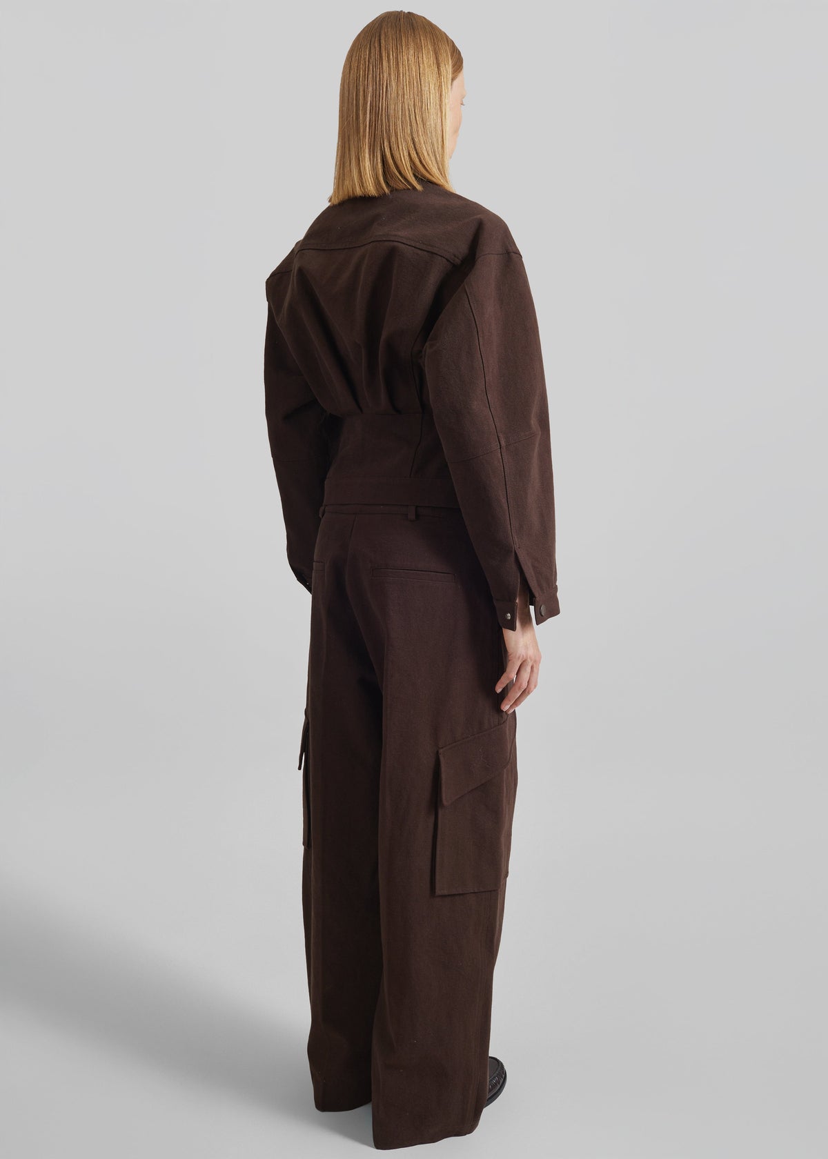 Oslo Cotton Cinched Jacket - Brown β view 7 of 8