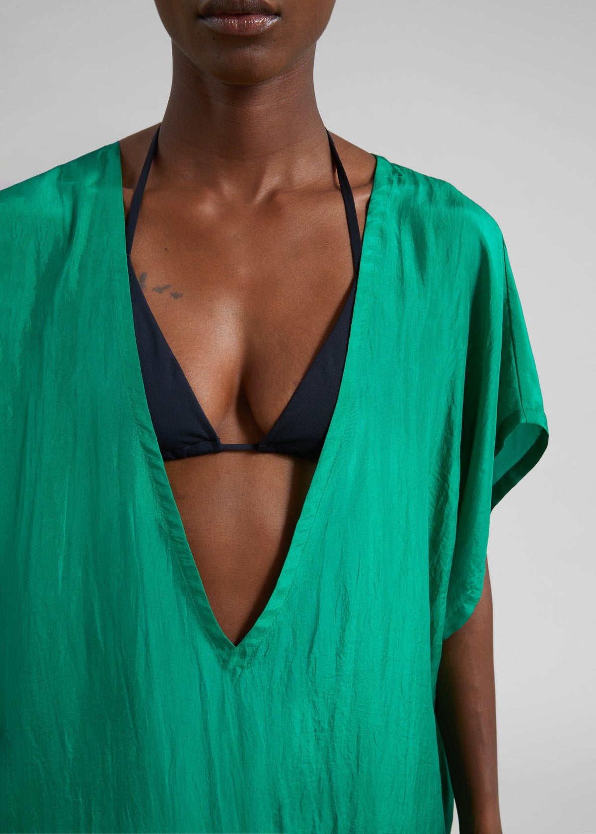 Ostuni Sheer Silk Kaftan Dress - Emerald β view 3 of 7