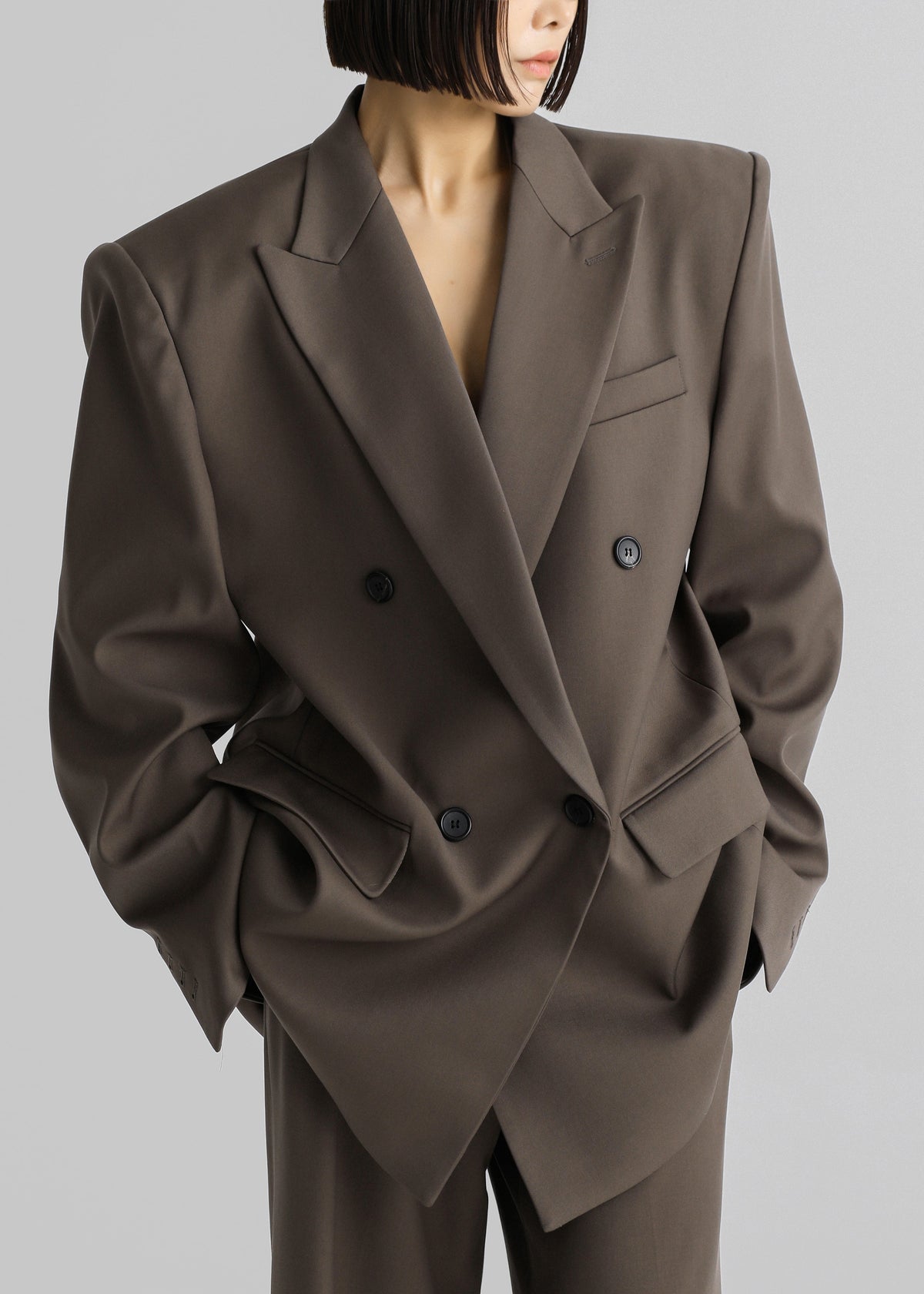 Pallen Double Breasted Blazer - Brown β view 7 of 19