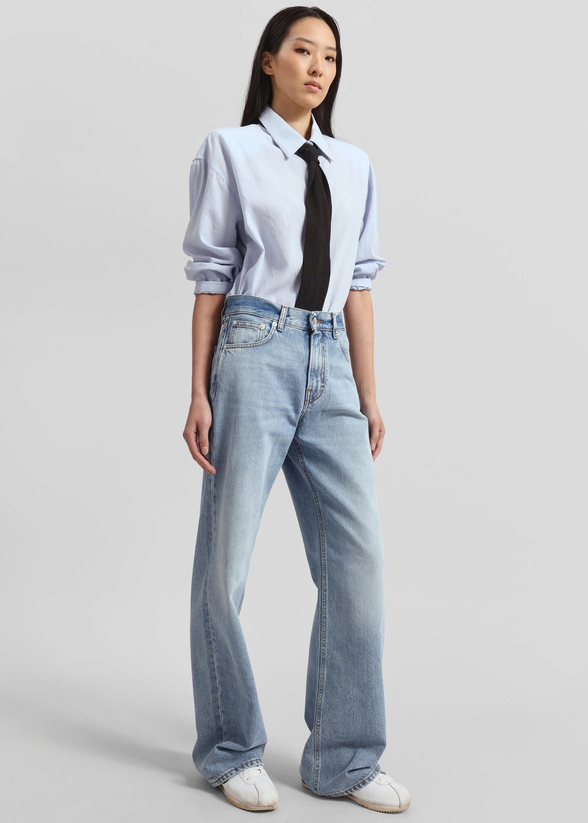 Patti Neck Tie Shirt - Sky Blue β view 9 of 11