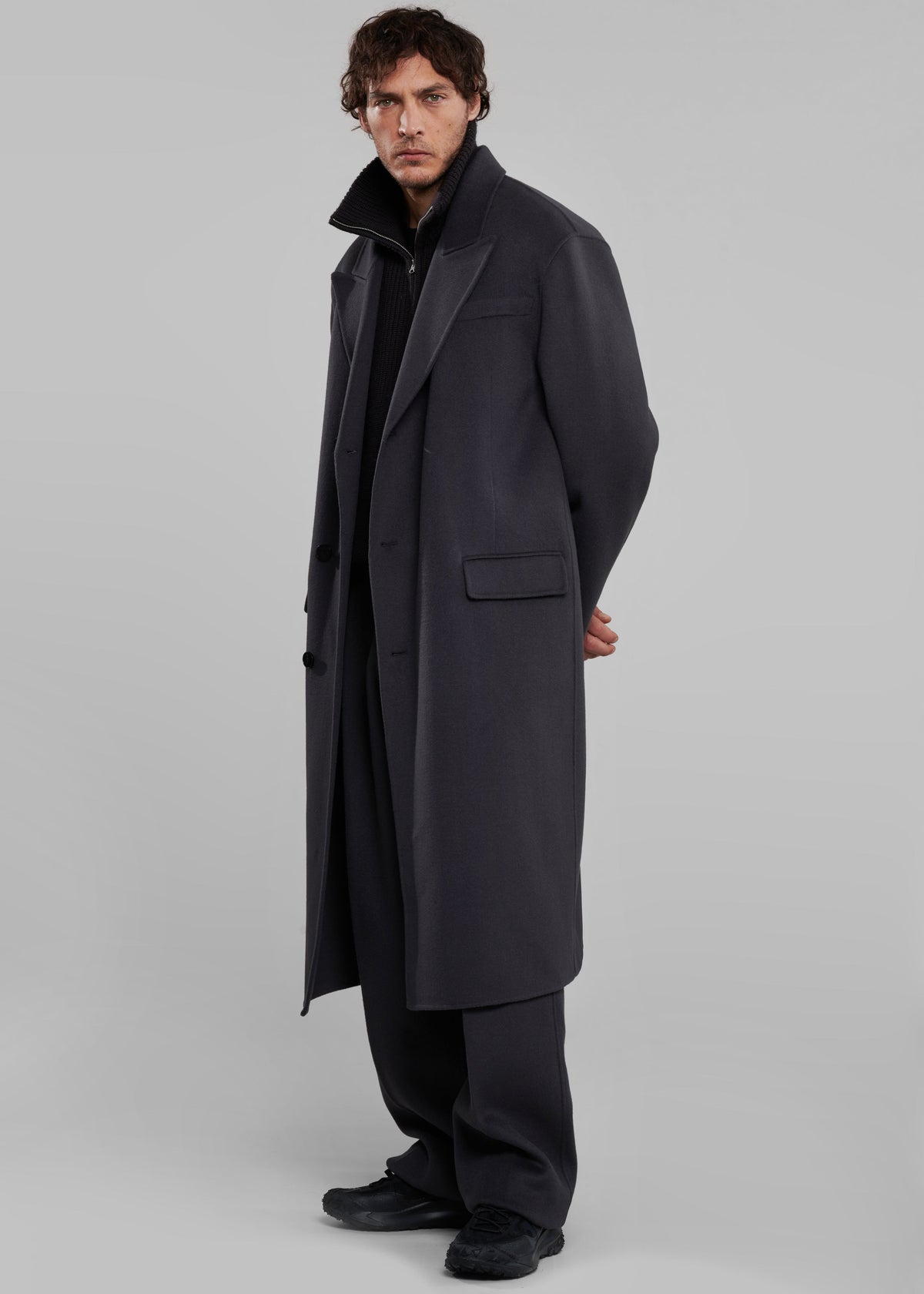 Paxton Wool Coat - Dark Grey β view 3 of 8