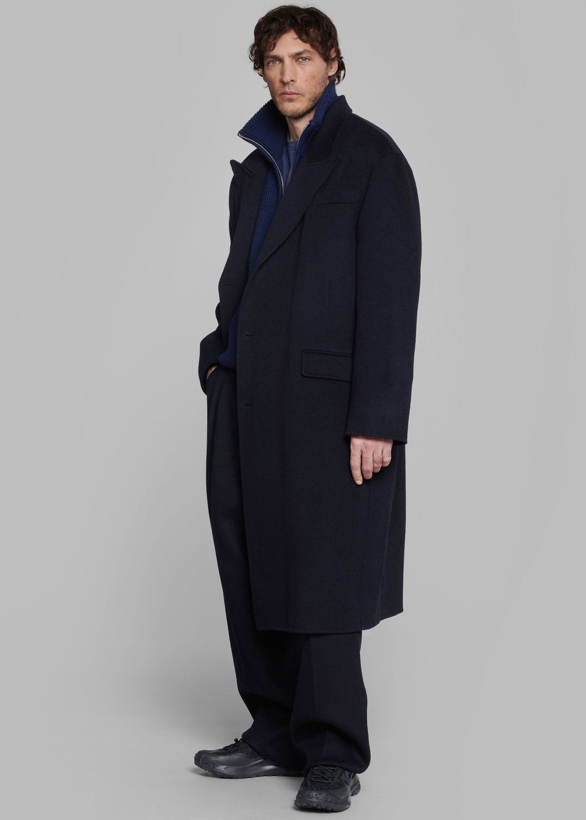 Paxton Wool Coat - Dark Navy β view 3 of 9