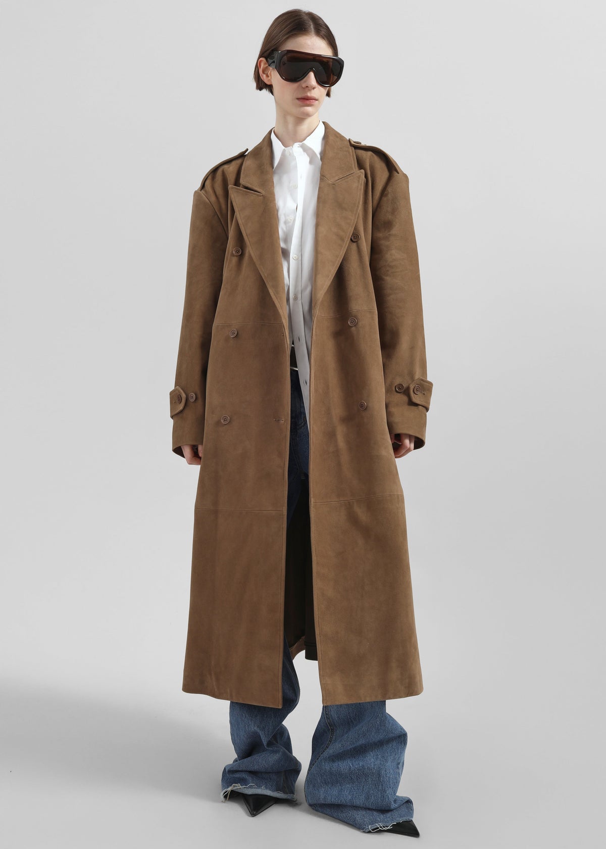 Pembroke Faux Suede Trench - Camel β view 3 of 6
