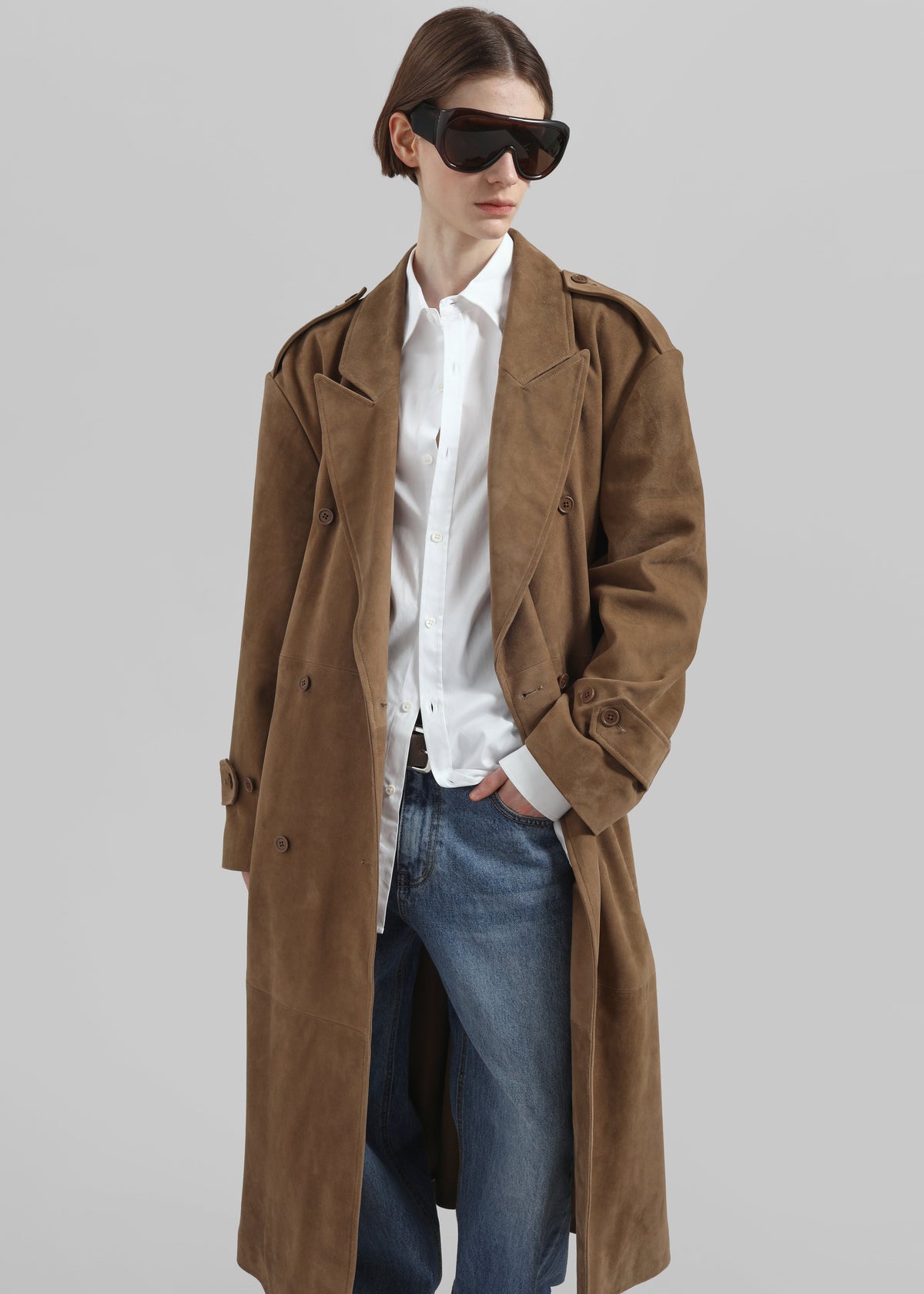 Pembroke Faux Suede Trench - Camel β view 2 of 6