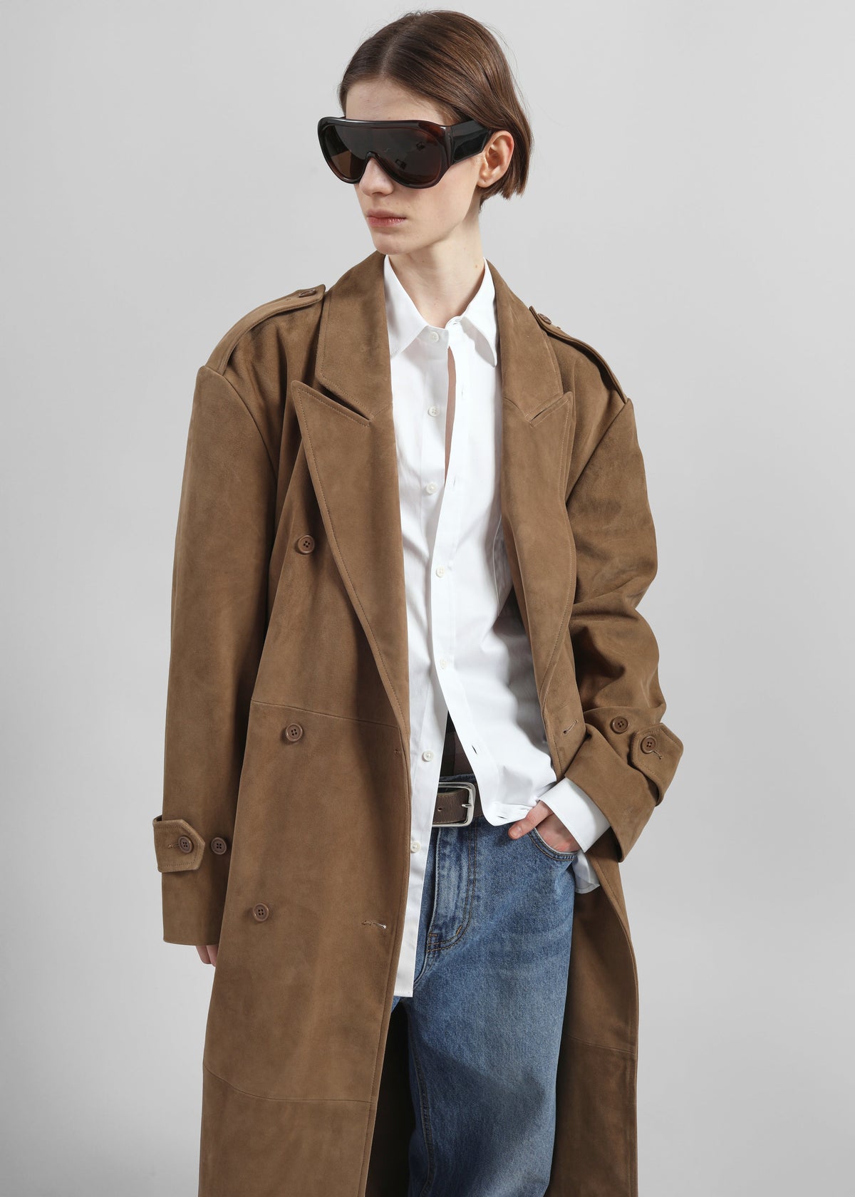Pembroke Faux Suede Trench - Camel β view 5 of 6