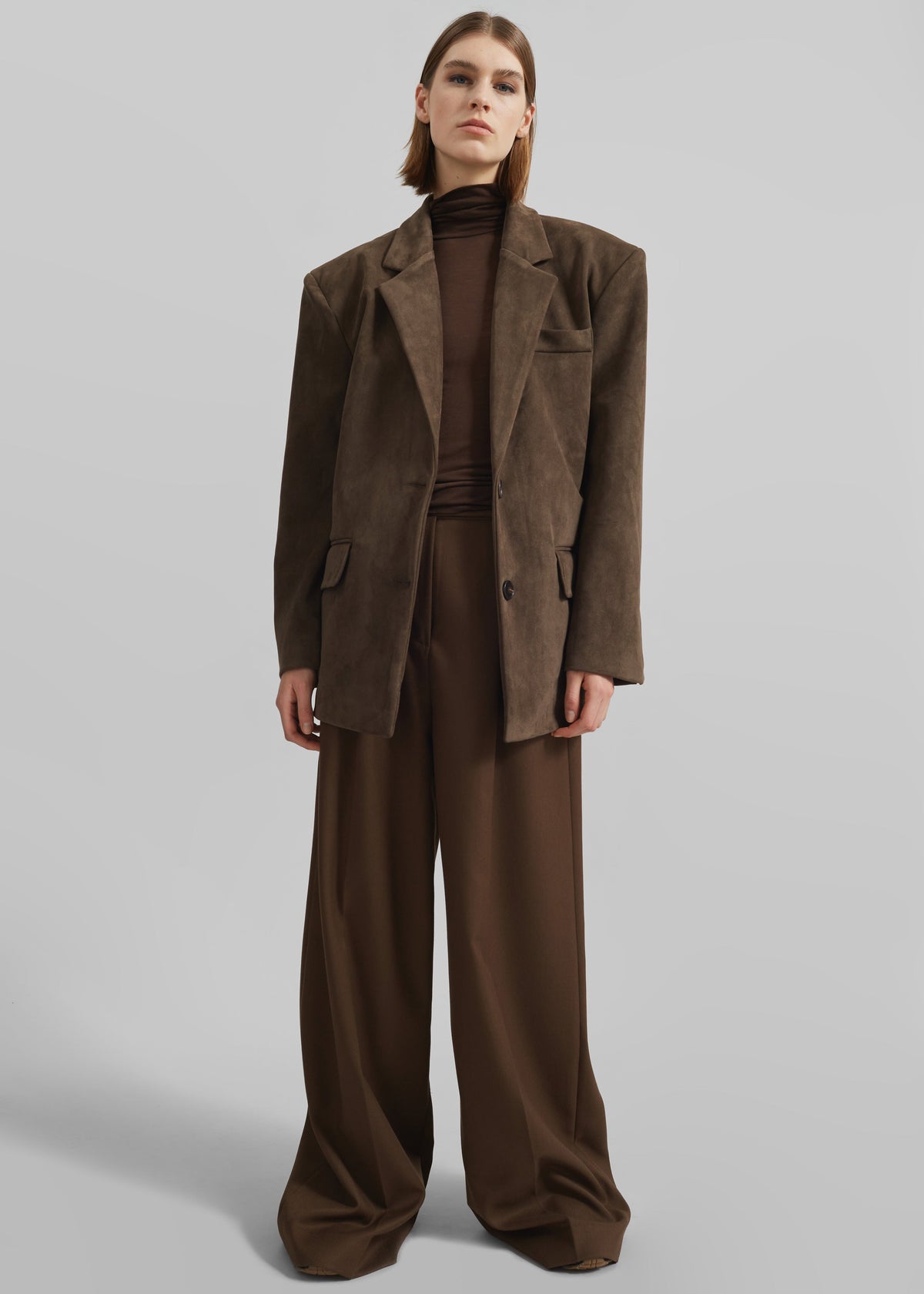 Peoria Faux Suede Blazer - Brown β view 7 of 13