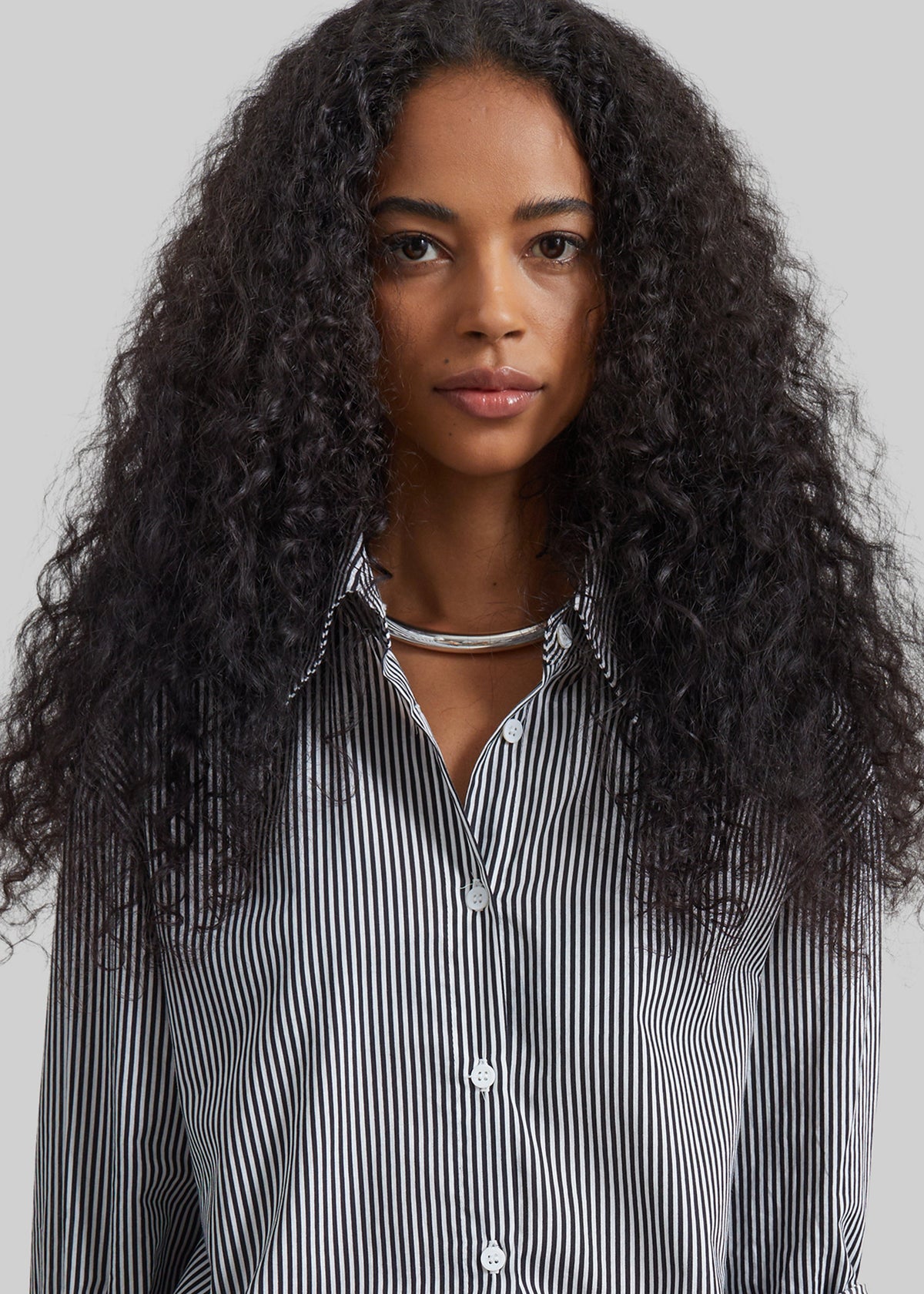 Peri Cotton Shirt - Black/White Stripe β view 2 of 9