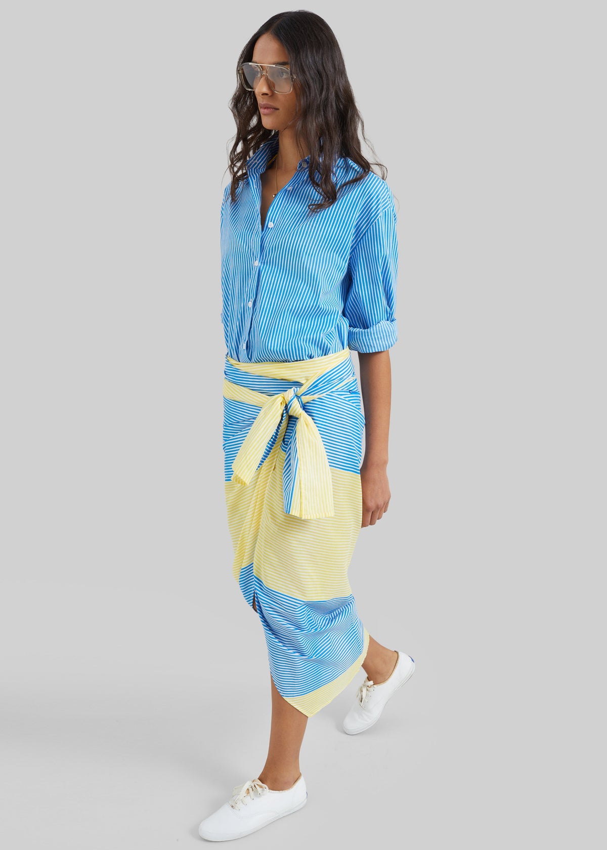 Peri Cotton Shirt - Blue/White Stripe β view 4 of 7