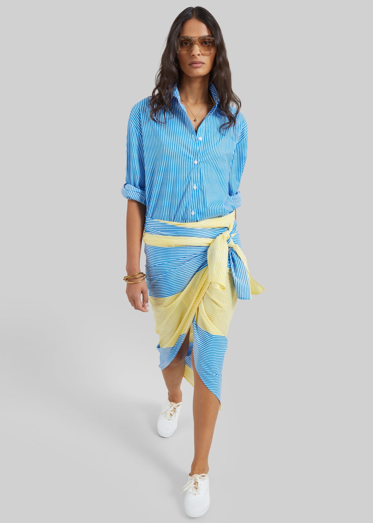 Peri Cotton Shirt - Blue/White Stripe β view 5 of 7