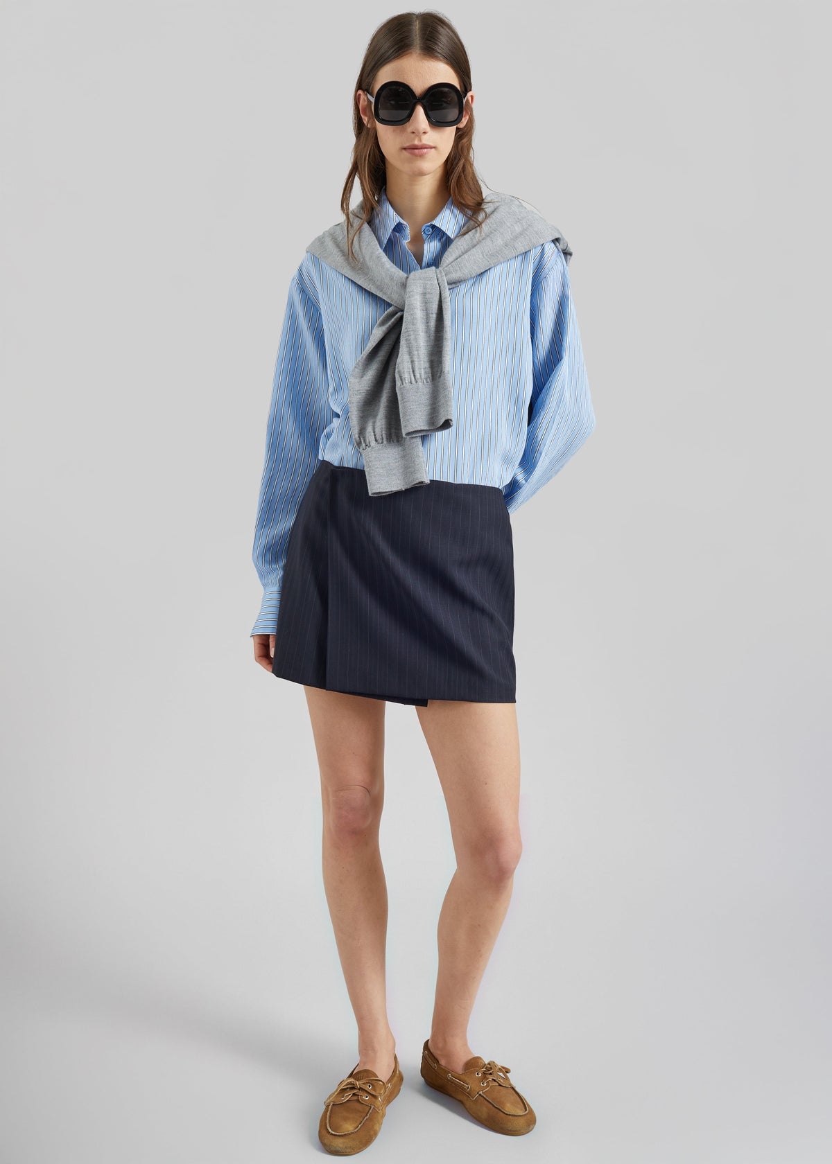 Peri Fluid Shirt - Blue/White Stripe β view 5 of 9