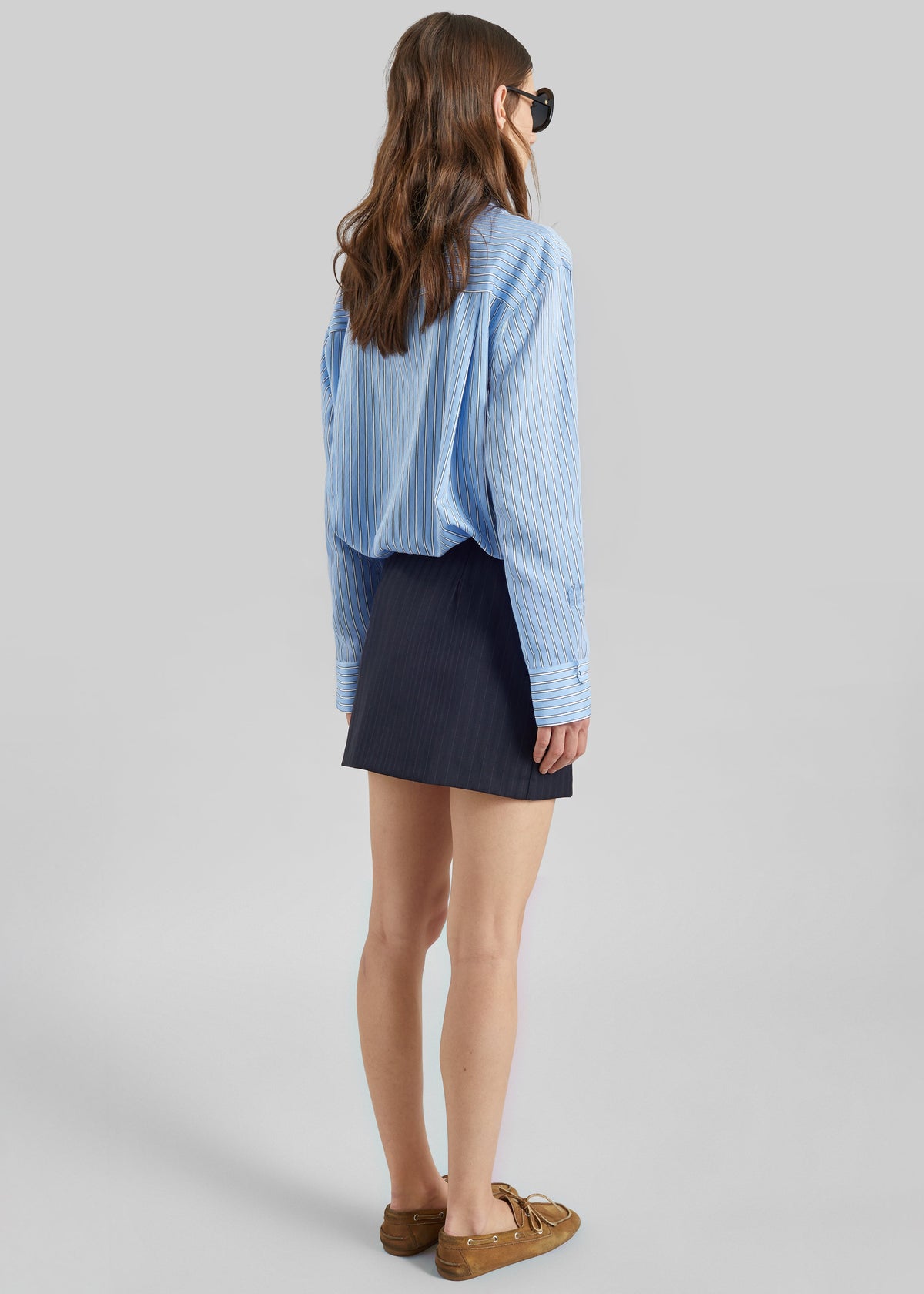 Peri Fluid Shirt - Blue/White Stripe β view 8 of 9