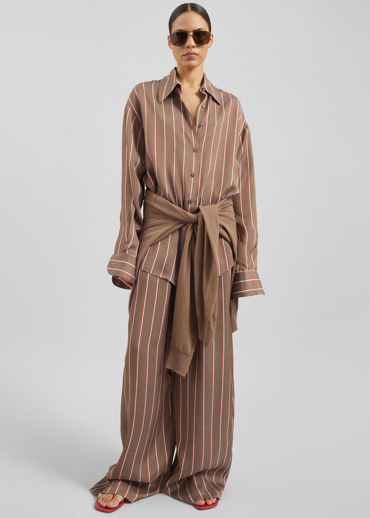 Peri Fluid Shirt - Brown Multi Stripe β view 3 of 9