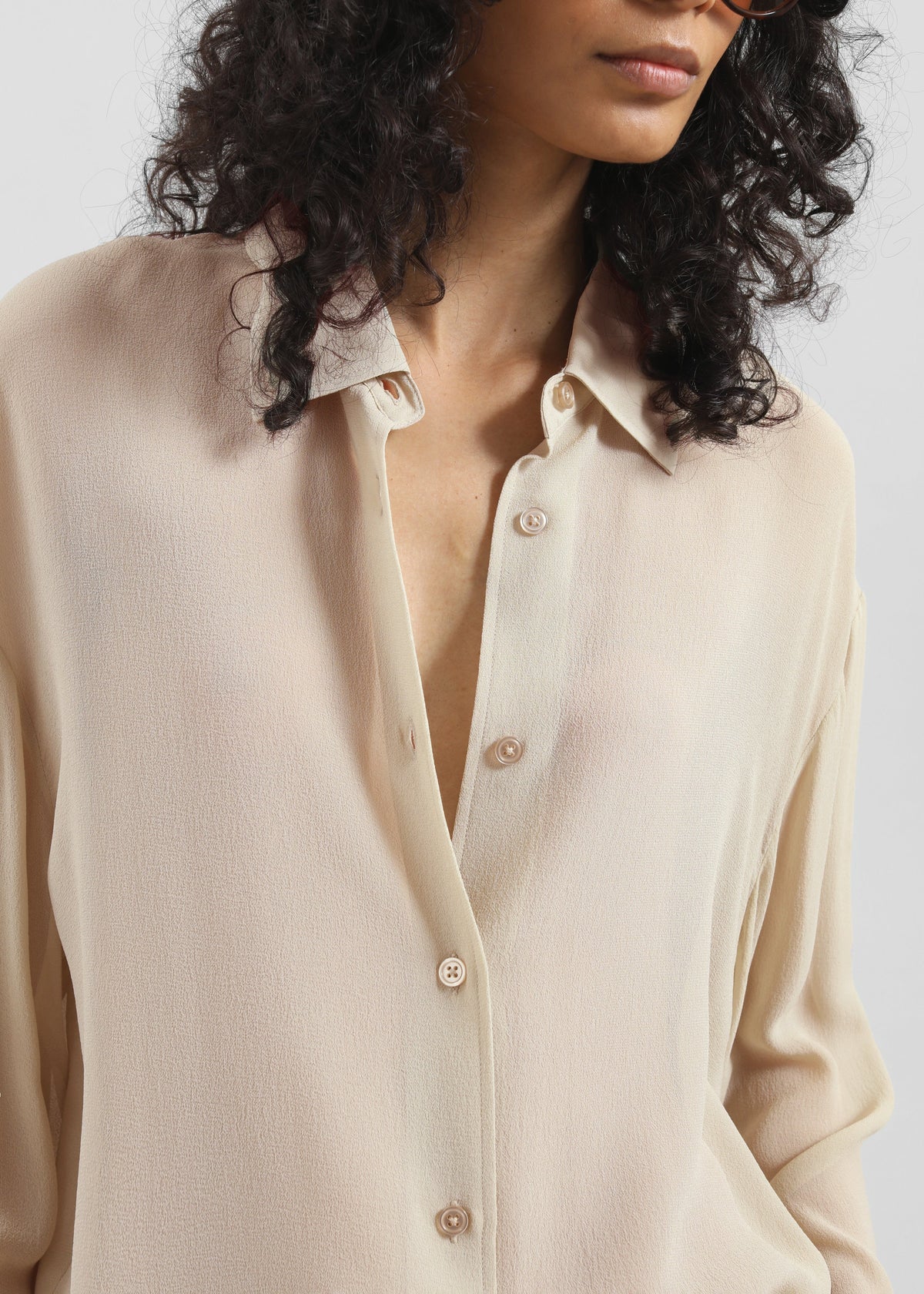 Peri Silk Georgette Shirt - Beige β view 2 of 11
