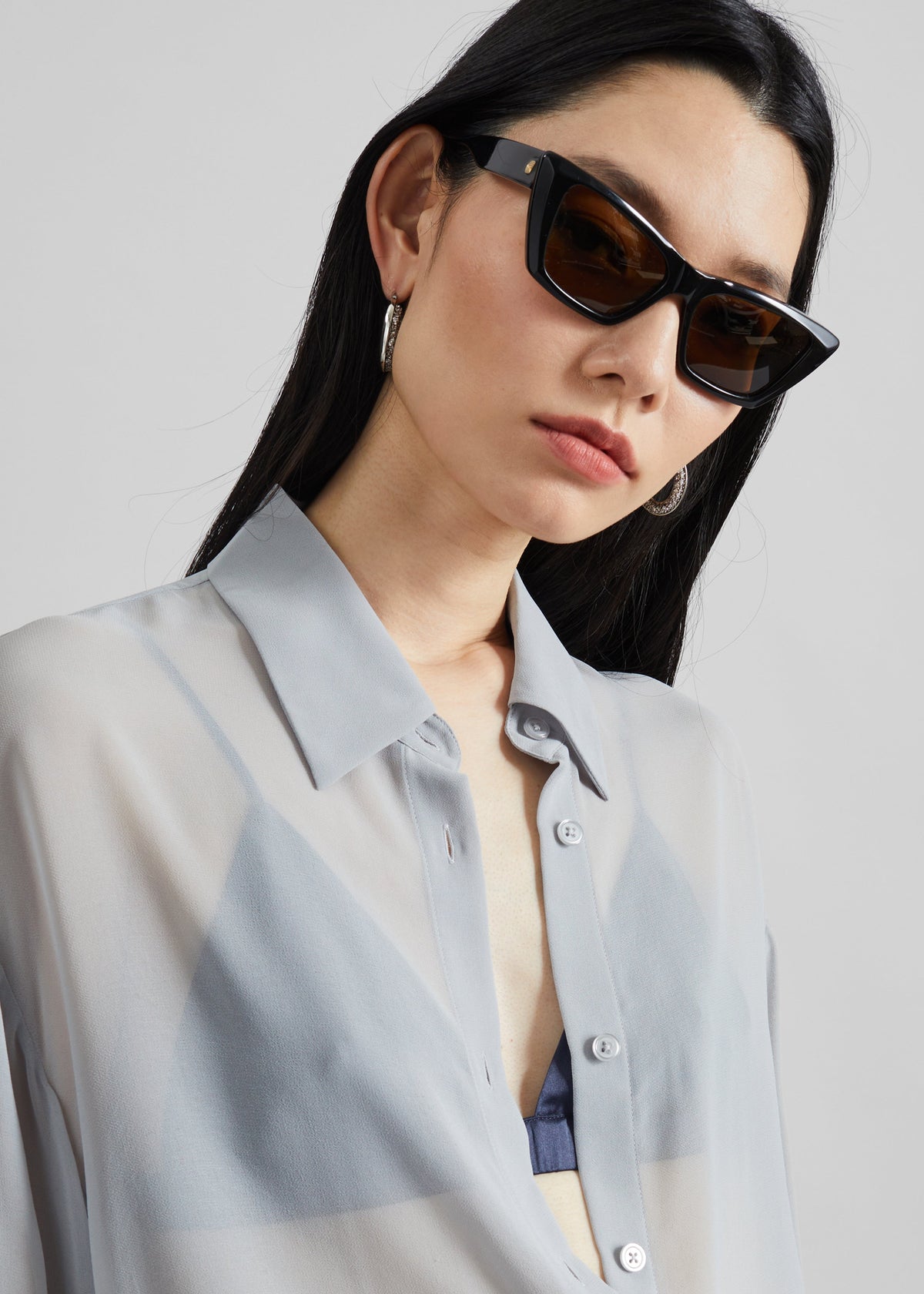 Peri Georgette Shirt - Slate Grey β view 4 of 8