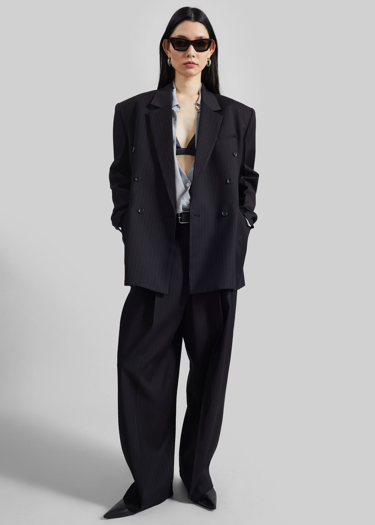 Helmond Double-Breasted Blazer - Black Multi Stripe β view 4 of 8