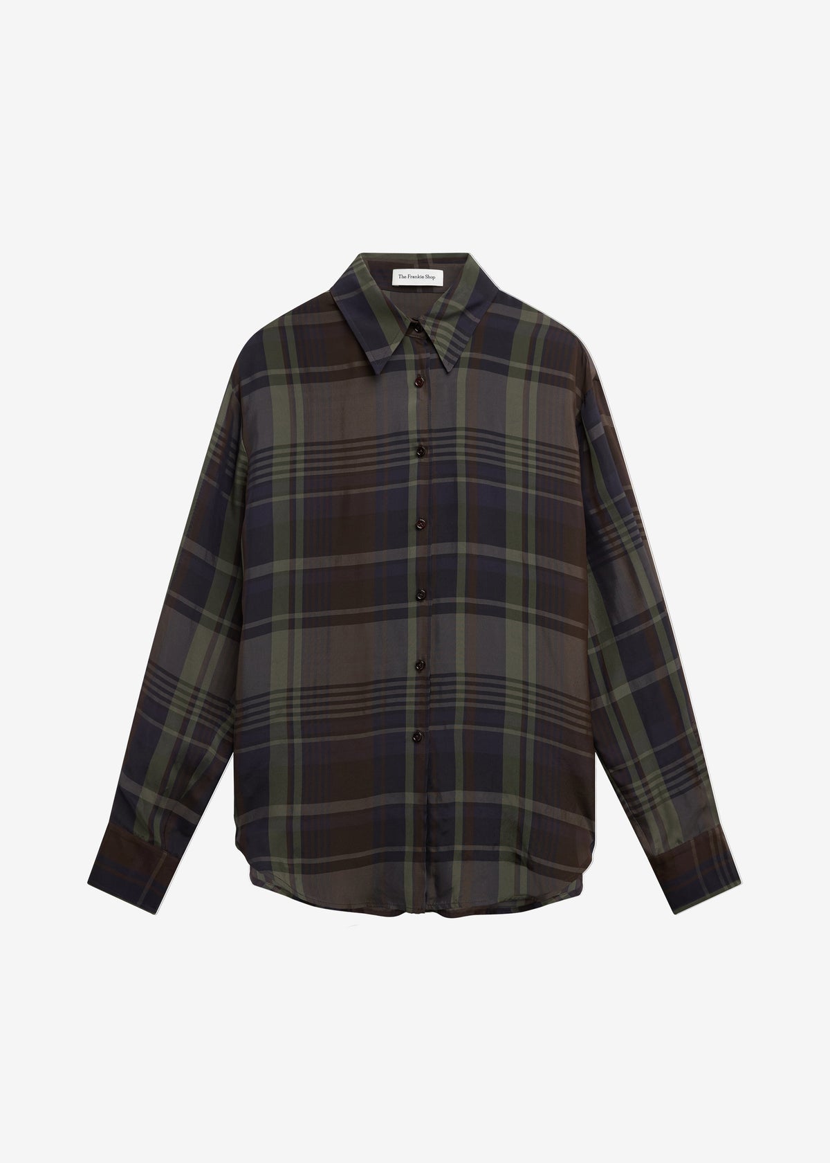 Peri Sheer Fluid Shirt - Navy Tartan β view 8 of 8