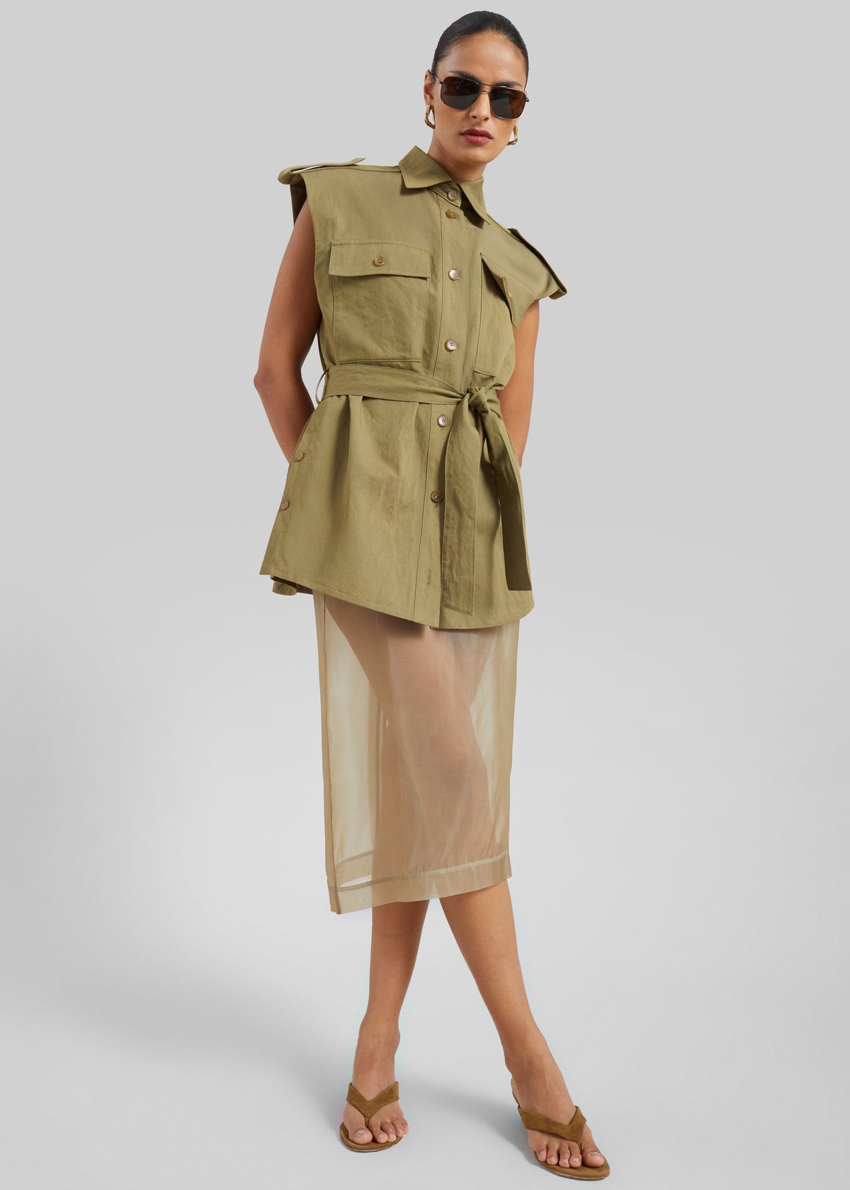 Peri Sheer Midi Skirt - Desert Sand β view 5 of 11