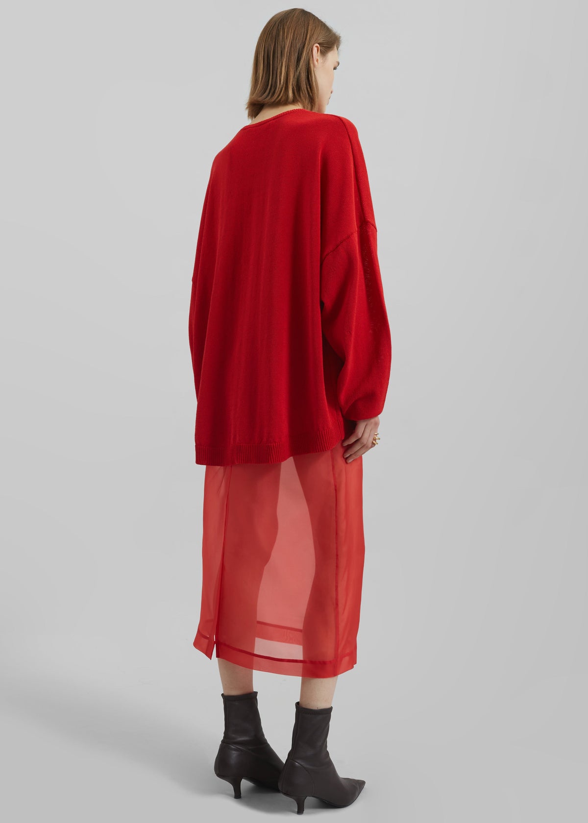 Peri Sheer Midi Skirt - Red β view 10 of 11