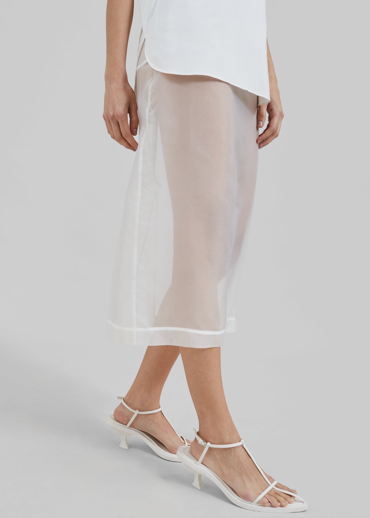 Peri Sheer Midi Skirt - White β view 4 of 7