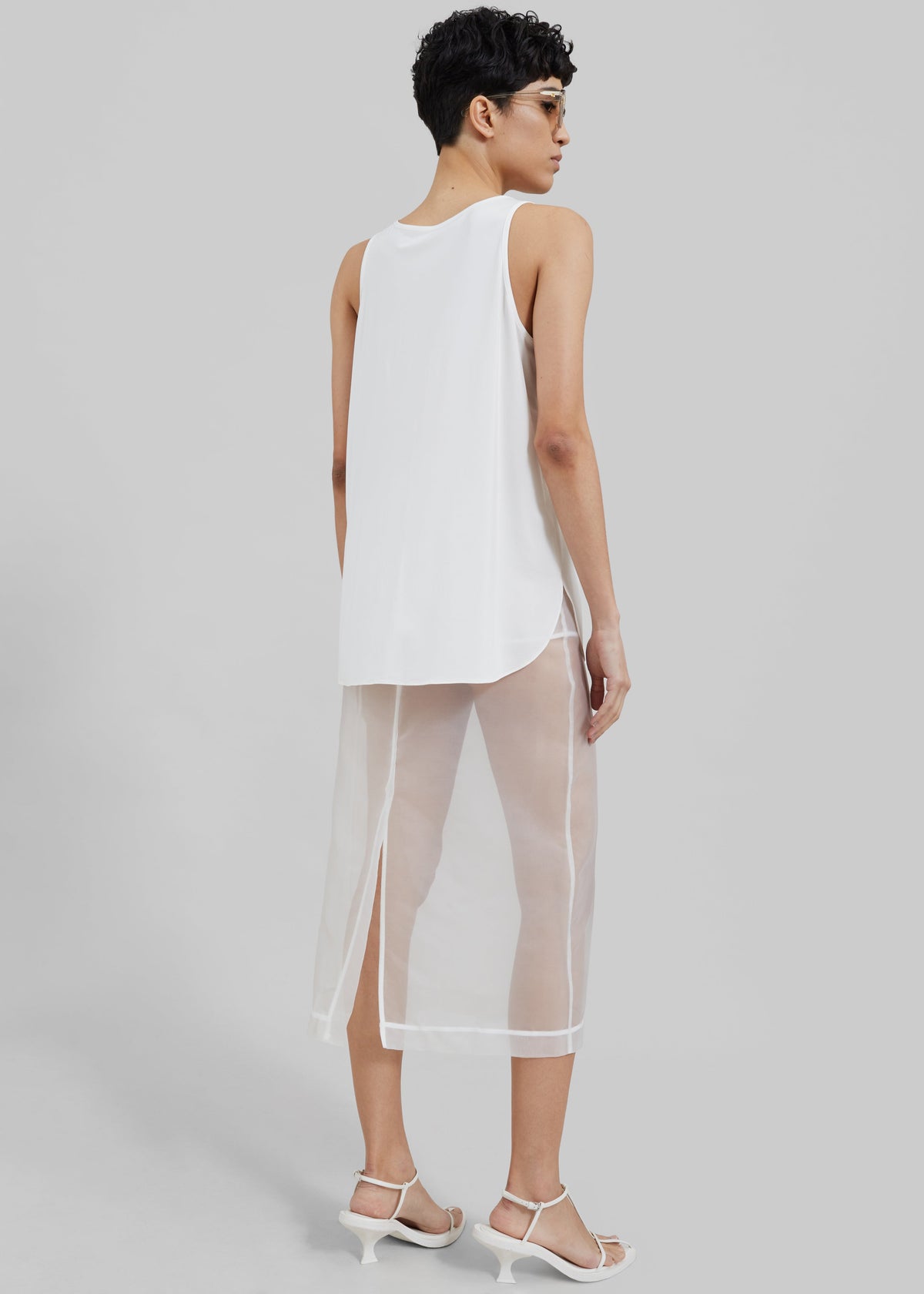 Peri Sheer Midi Skirt - White β view 6 of 7