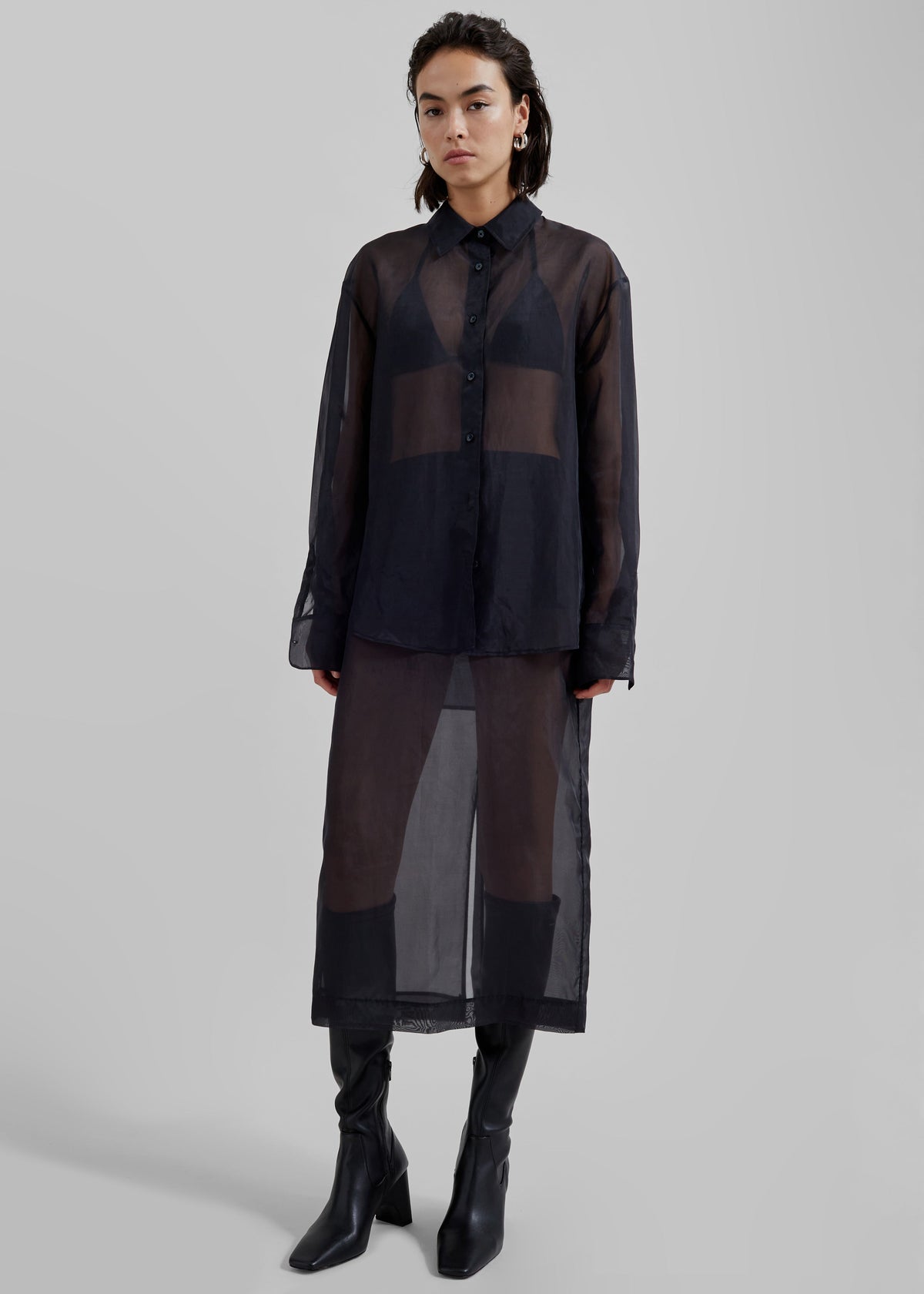 Peri Sheer Shirt - Black β view 7 of 10