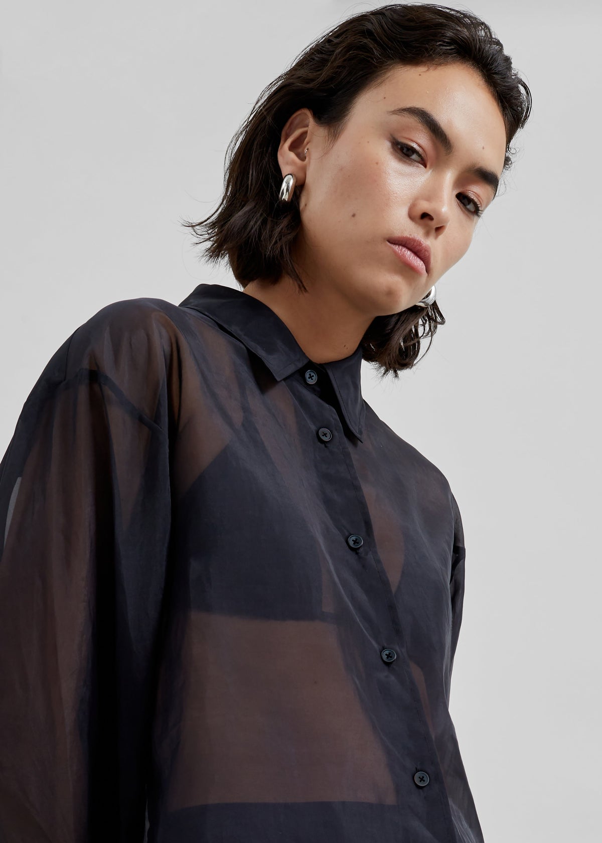 Peri Sheer Shirt - Black β view 6 of 10