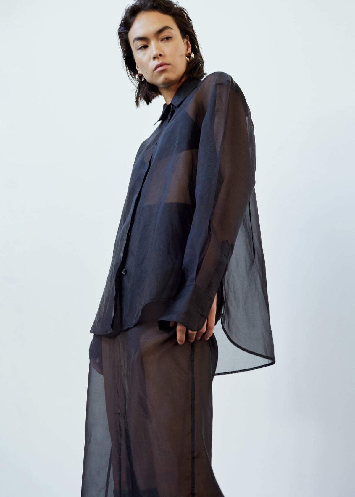 Peri Sheer Shirt - Black β view 4 of 10