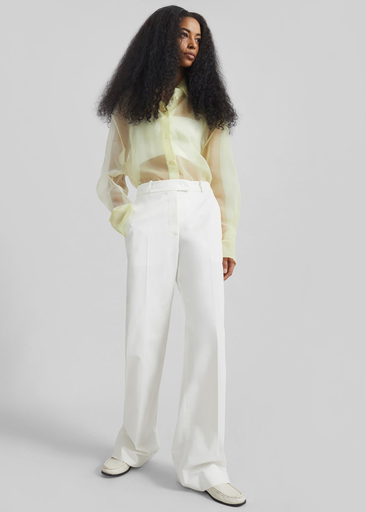 Peri Sheer Shirt - Pale Yellow β view 3 of 6