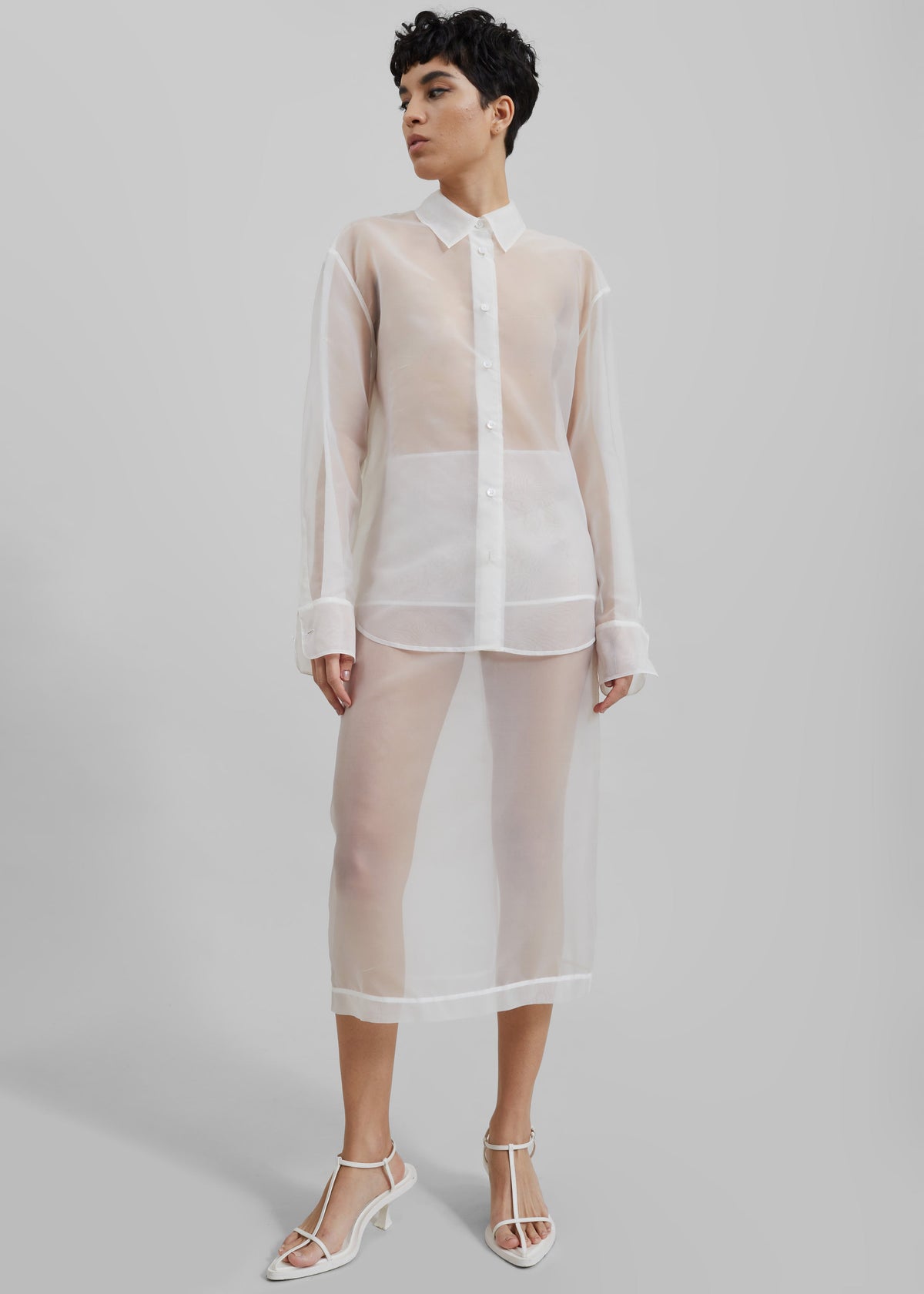 Peri Sheer Shirt - White β view 4 of 8
