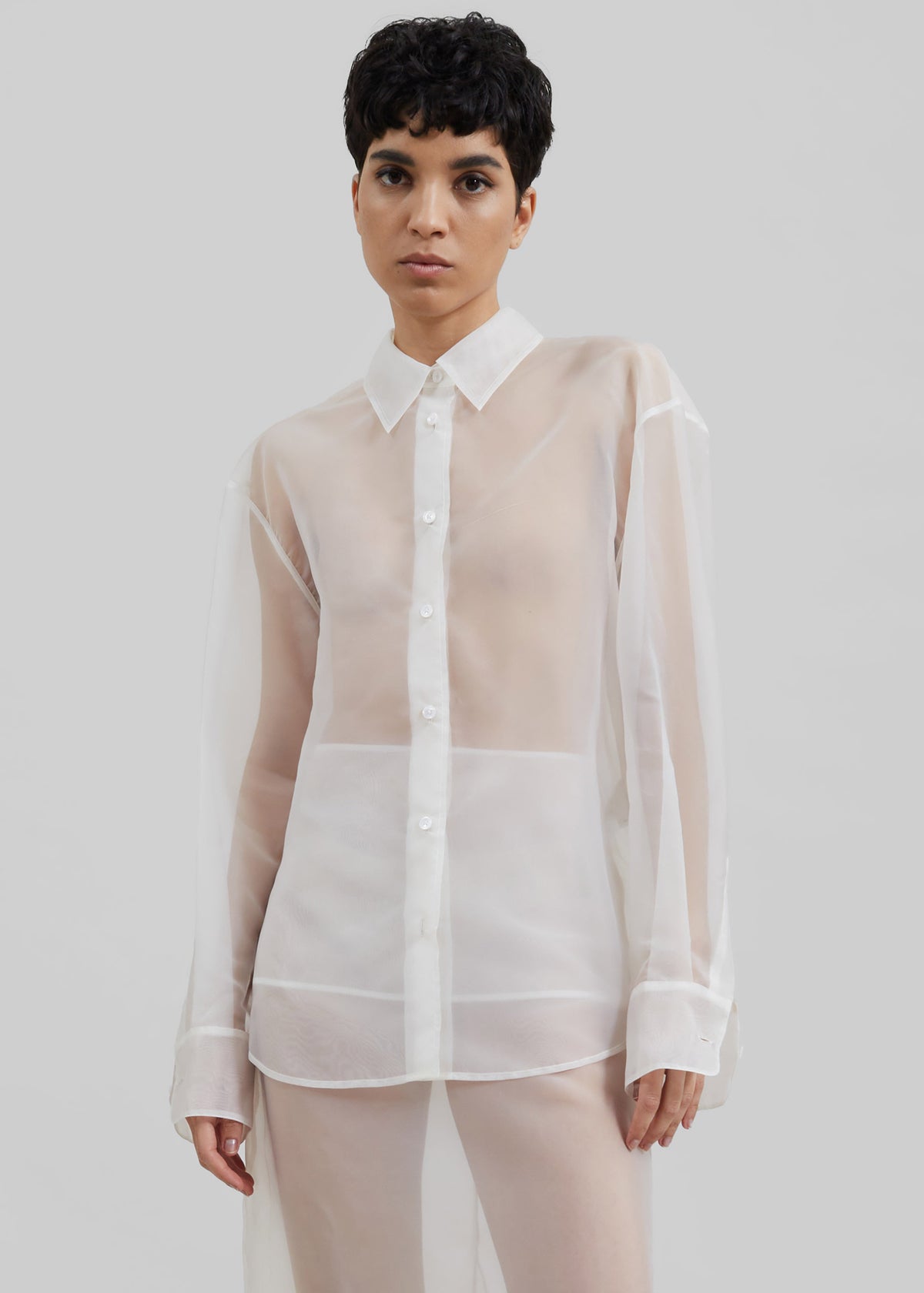 Peri Sheer Shirt - White β view 2 of 8