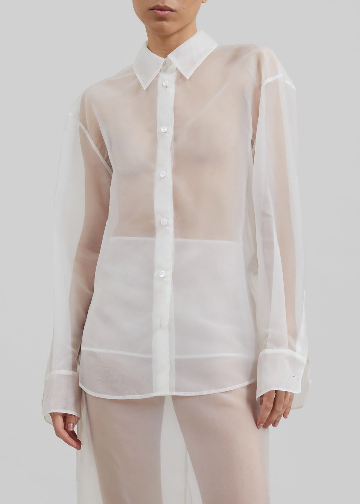 Peri Sheer Shirt - White β view 3 of 8