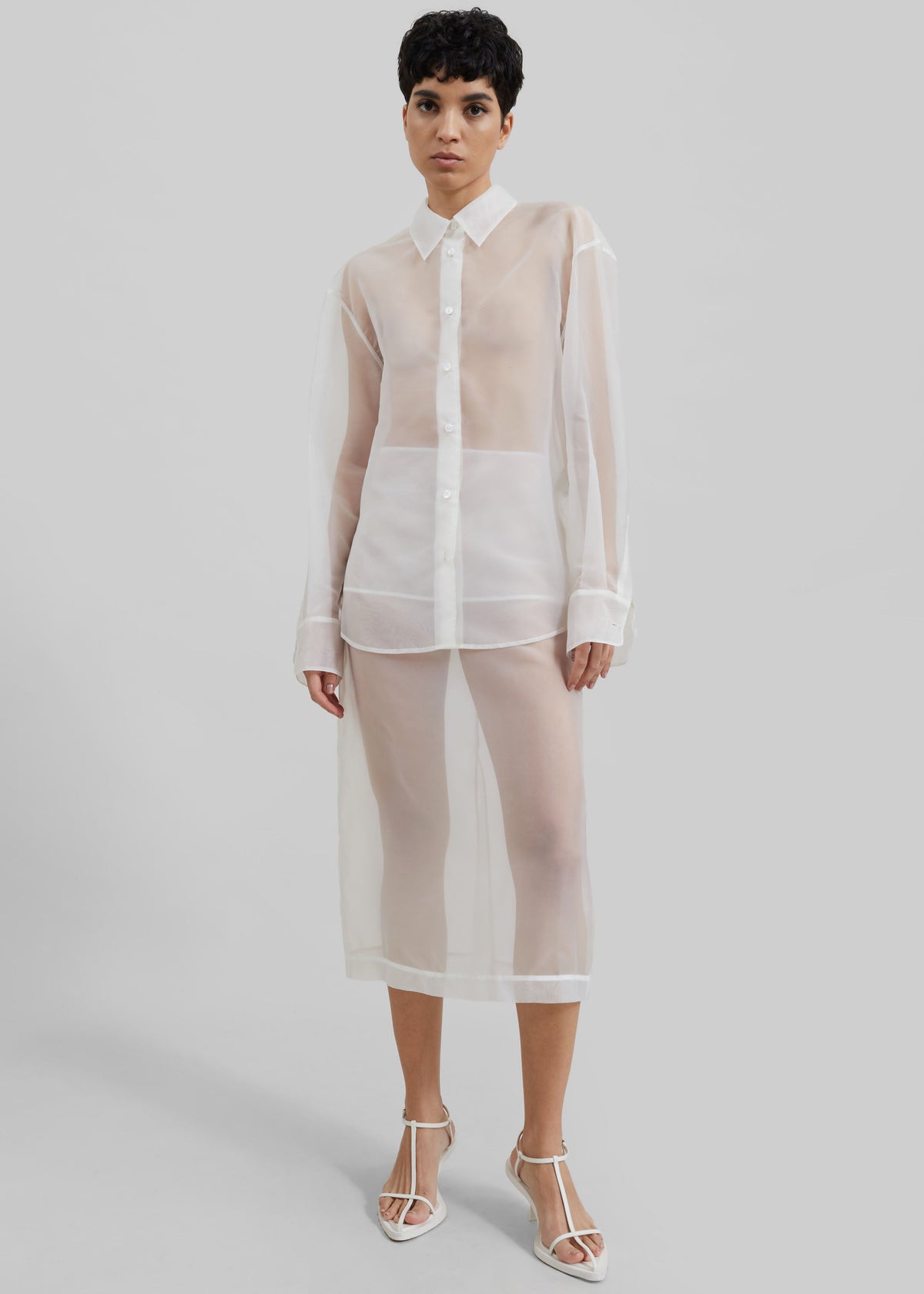 Peri Sheer Shirt - White β view 6 of 8