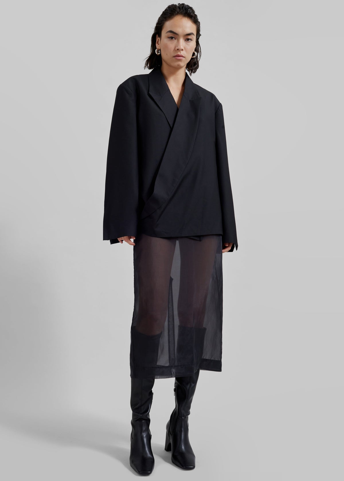 Peri Sheer Midi Skirt - Black β view 9 of 12