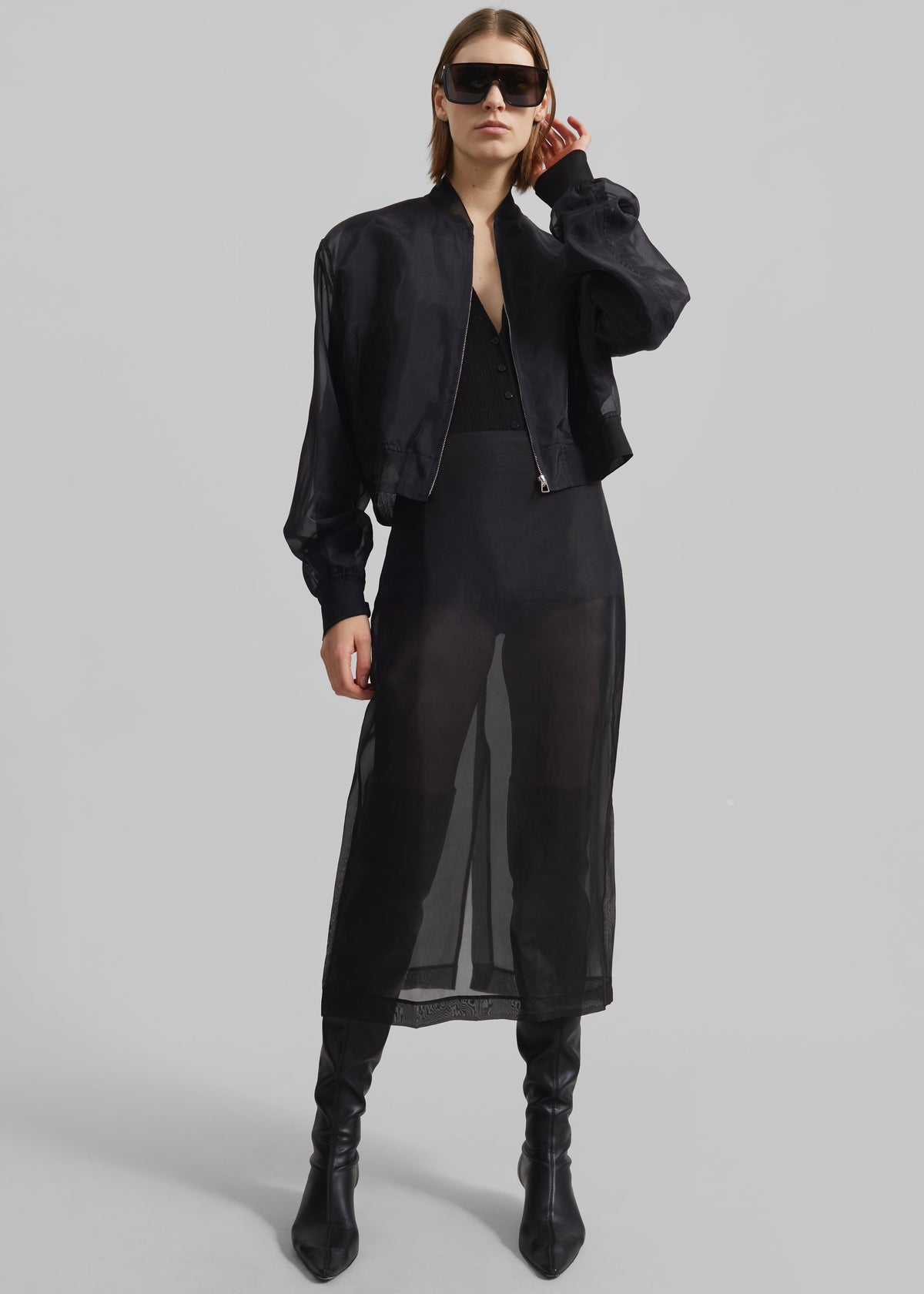 Peri Sheer Midi Skirt - Black β view 2 of 12