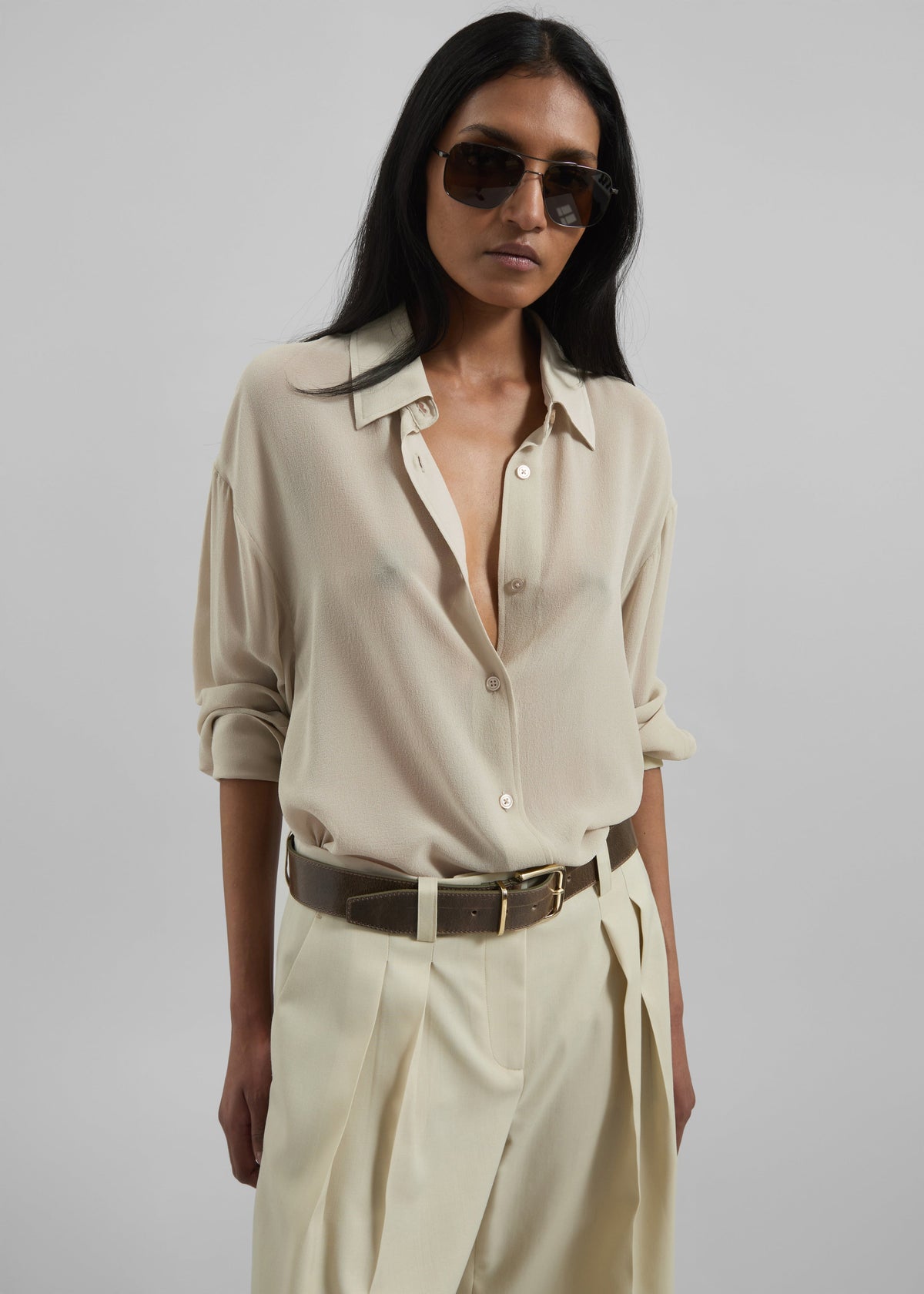 Peri Georgette Shirt - Cement β view 1 of 14