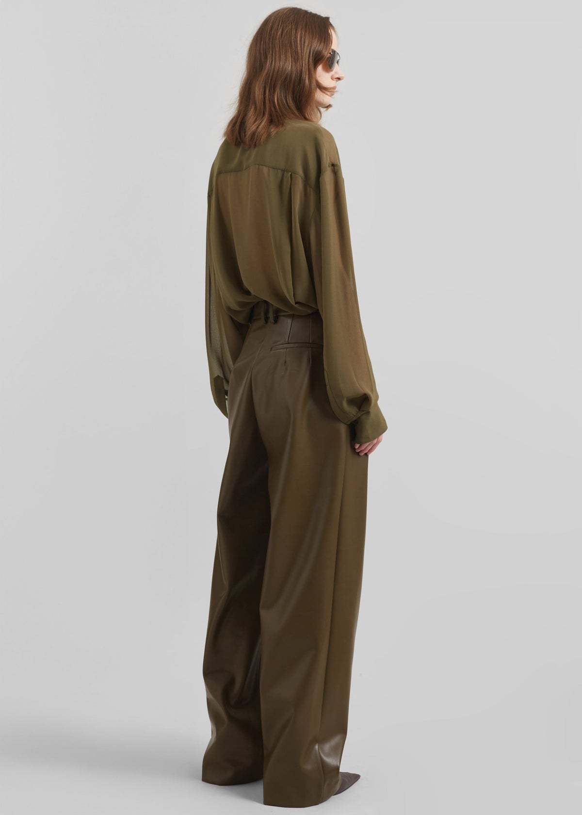 Peri Georgette Shirt - Khaki β view 7 of 8
