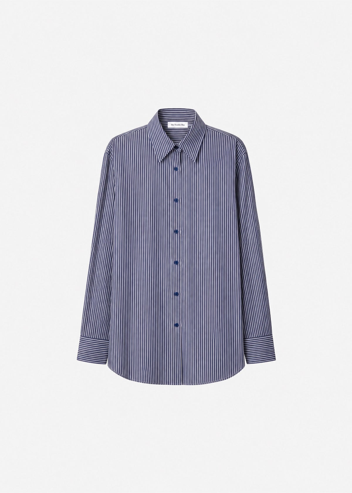 Peri Silk Shirt - Navy/White Stripe β view 8 of 8